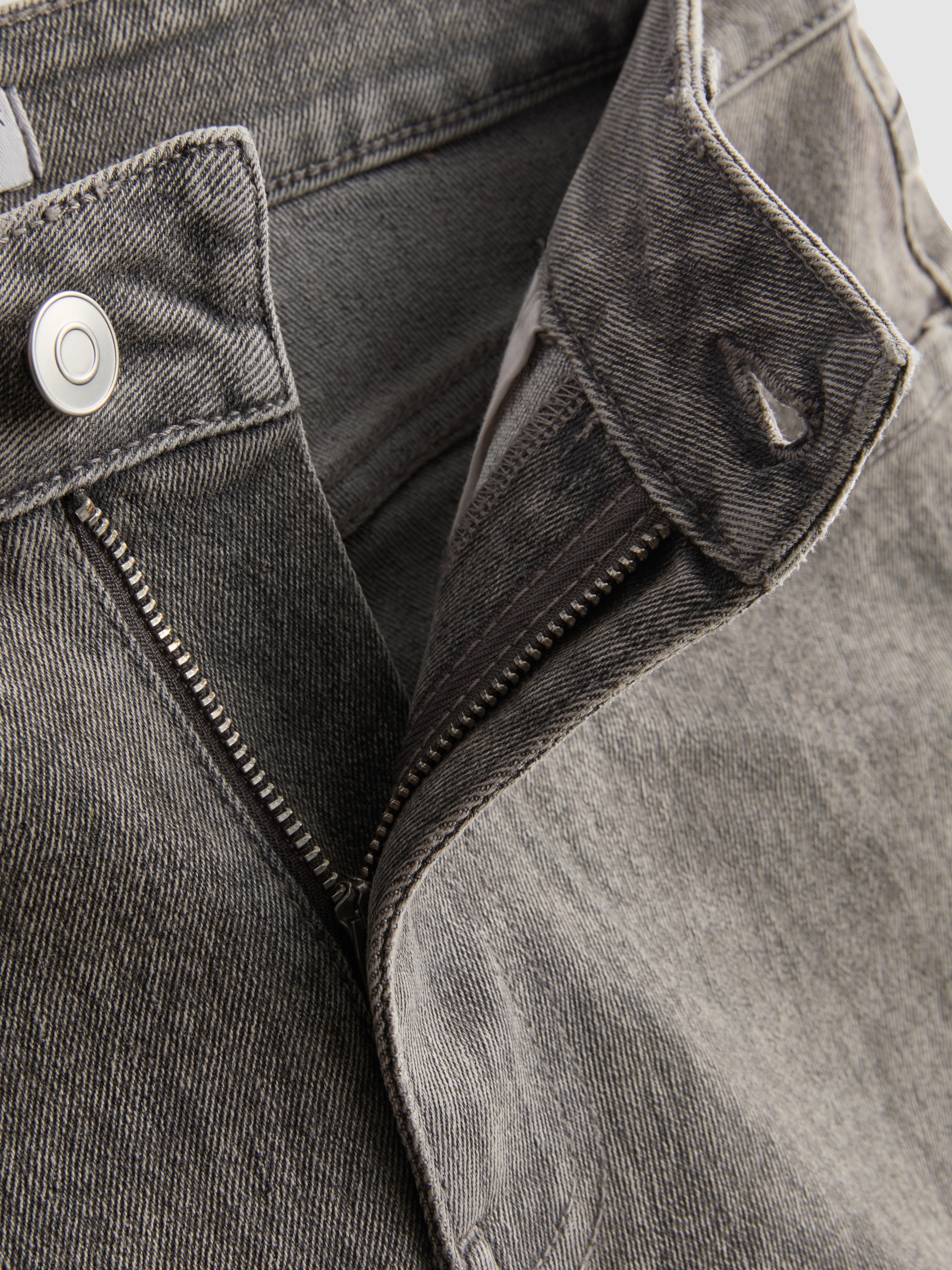 Calções ganga dobra cintura média