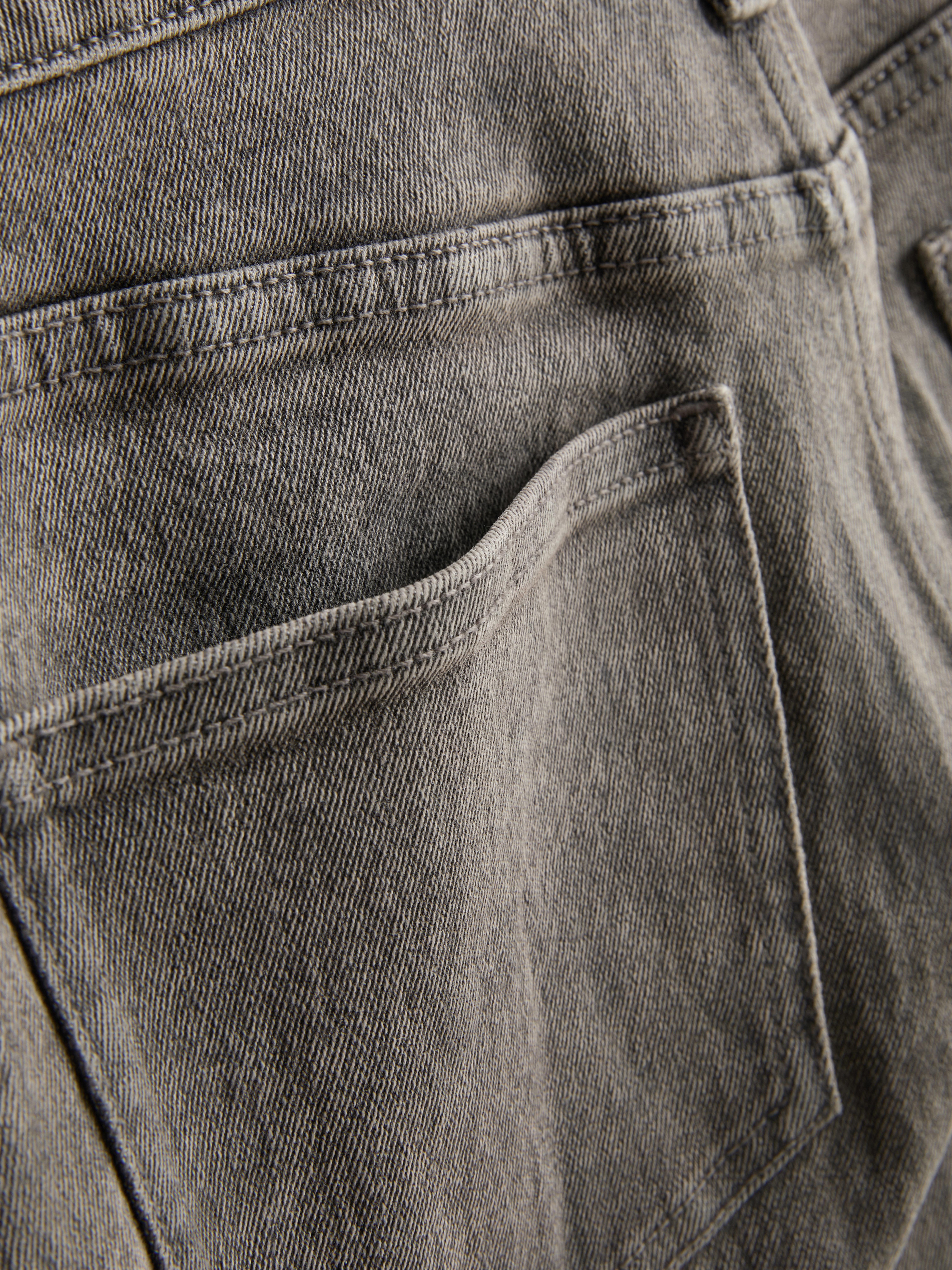 Calções ganga dobra cintura média