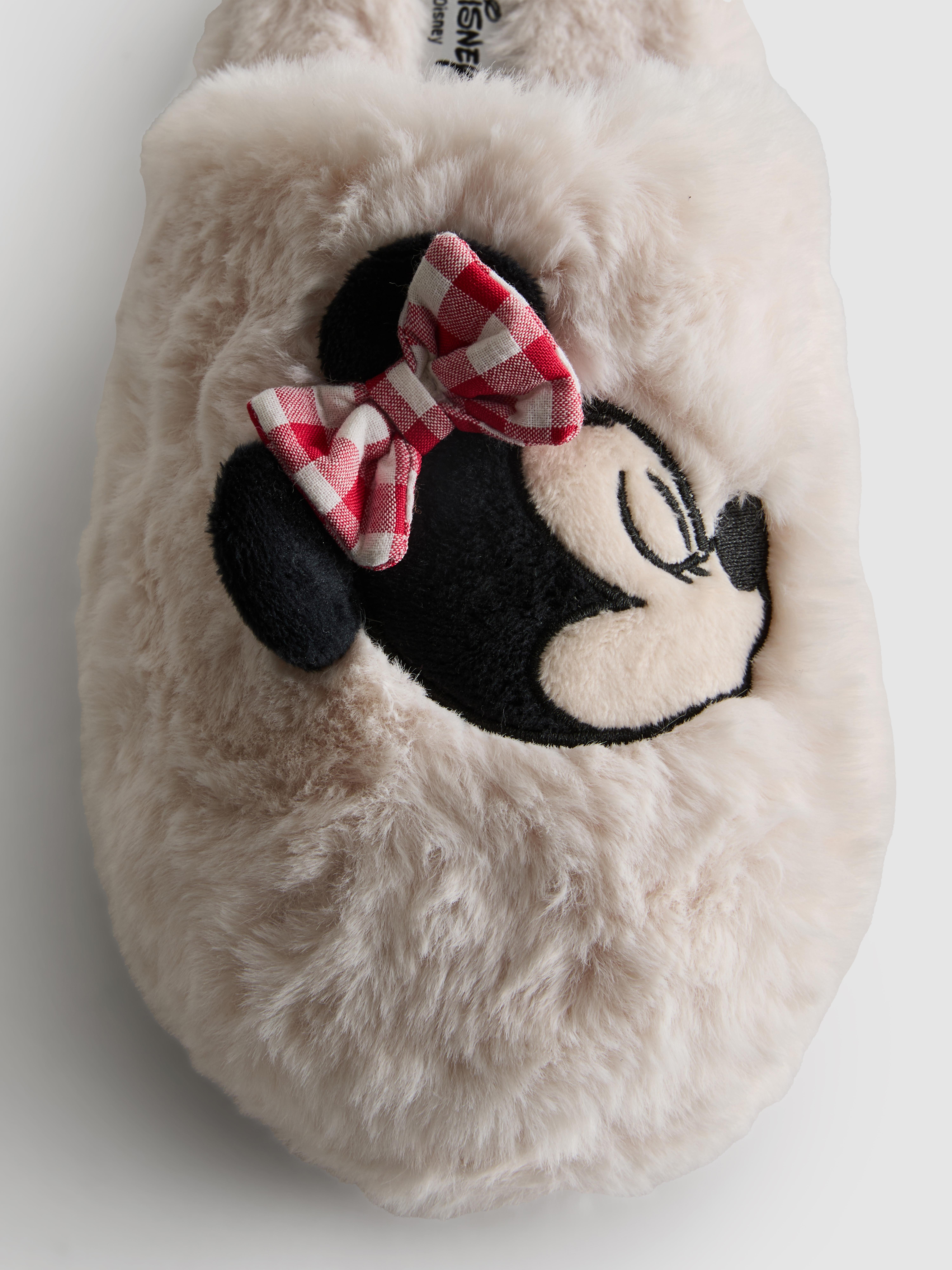Disney’s Mickey Mouse and Minnie Mouse Fluffy Mule Slippers