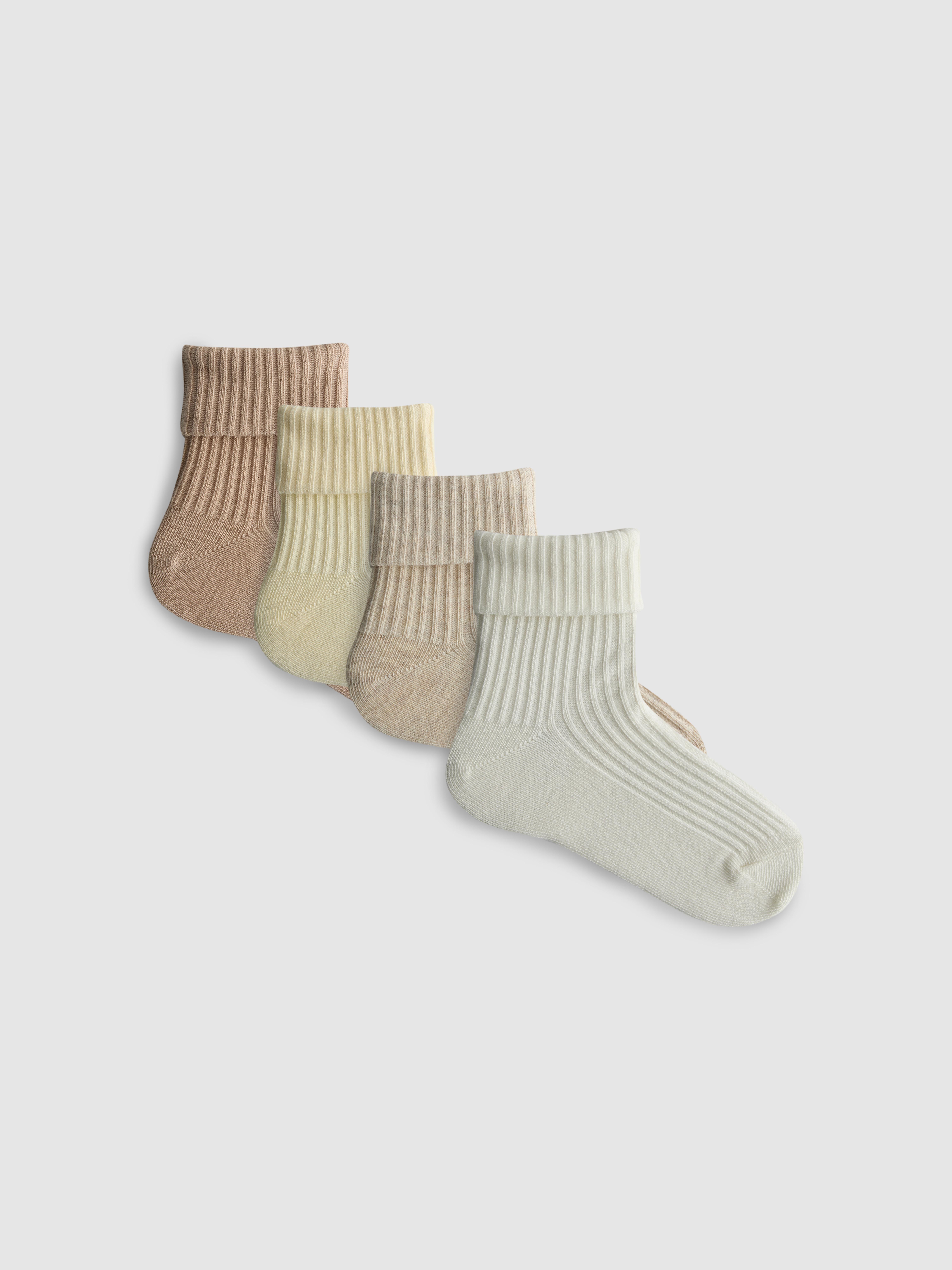 4pk Ribbed Baby Socks