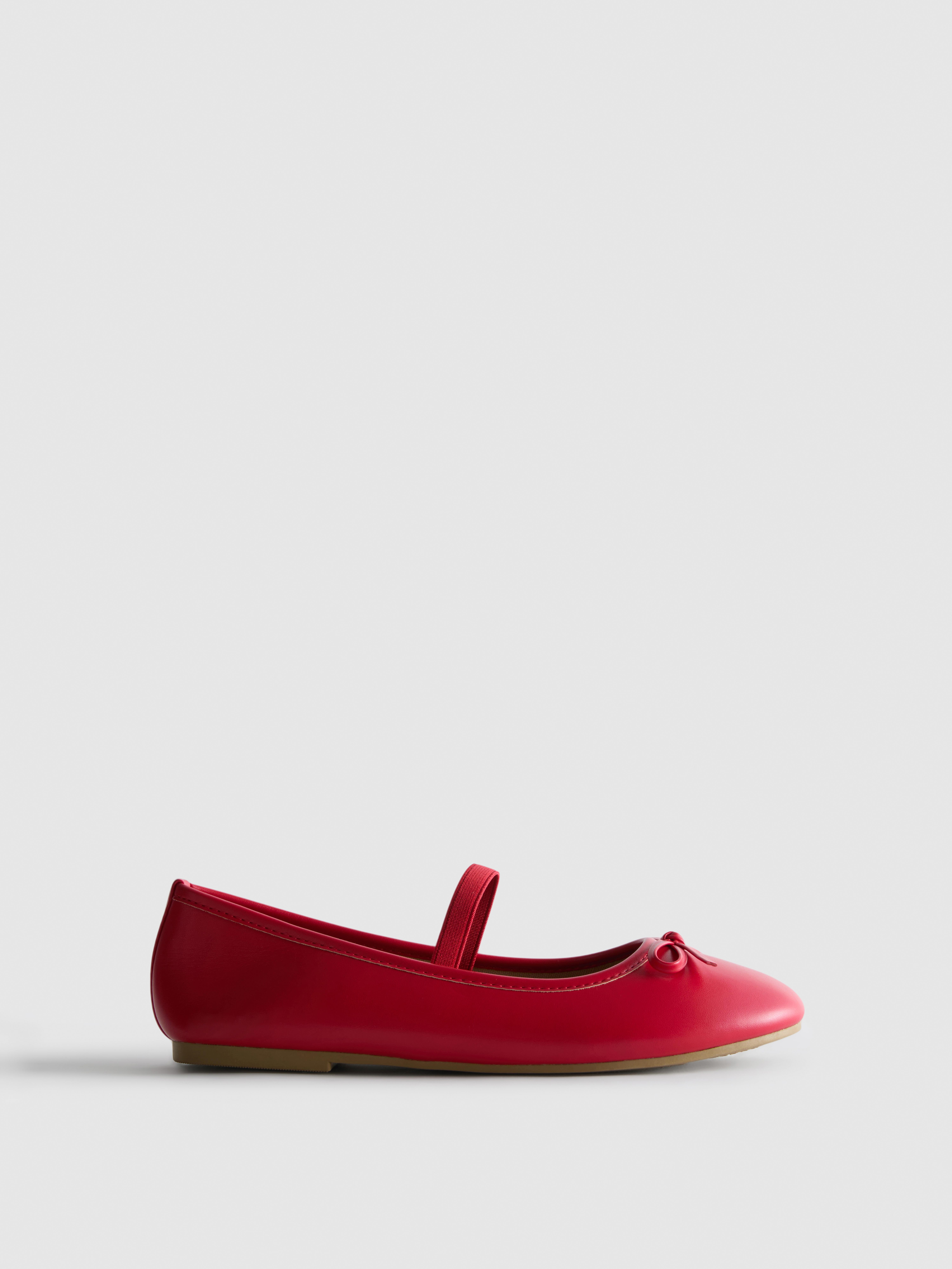Girls Red Matte Ballet Pumps