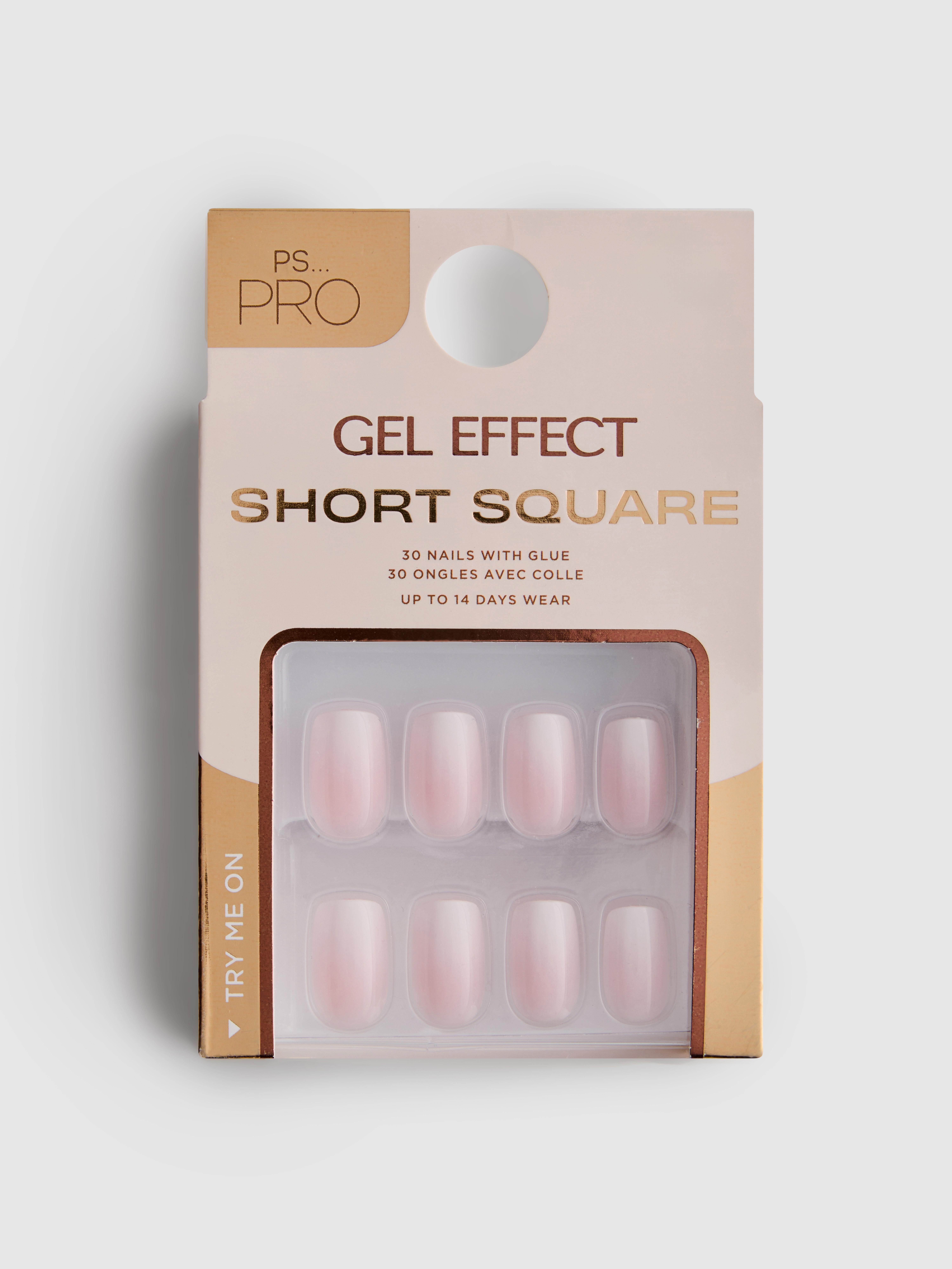Faux ongles carrés courts effet gel PS… Pro