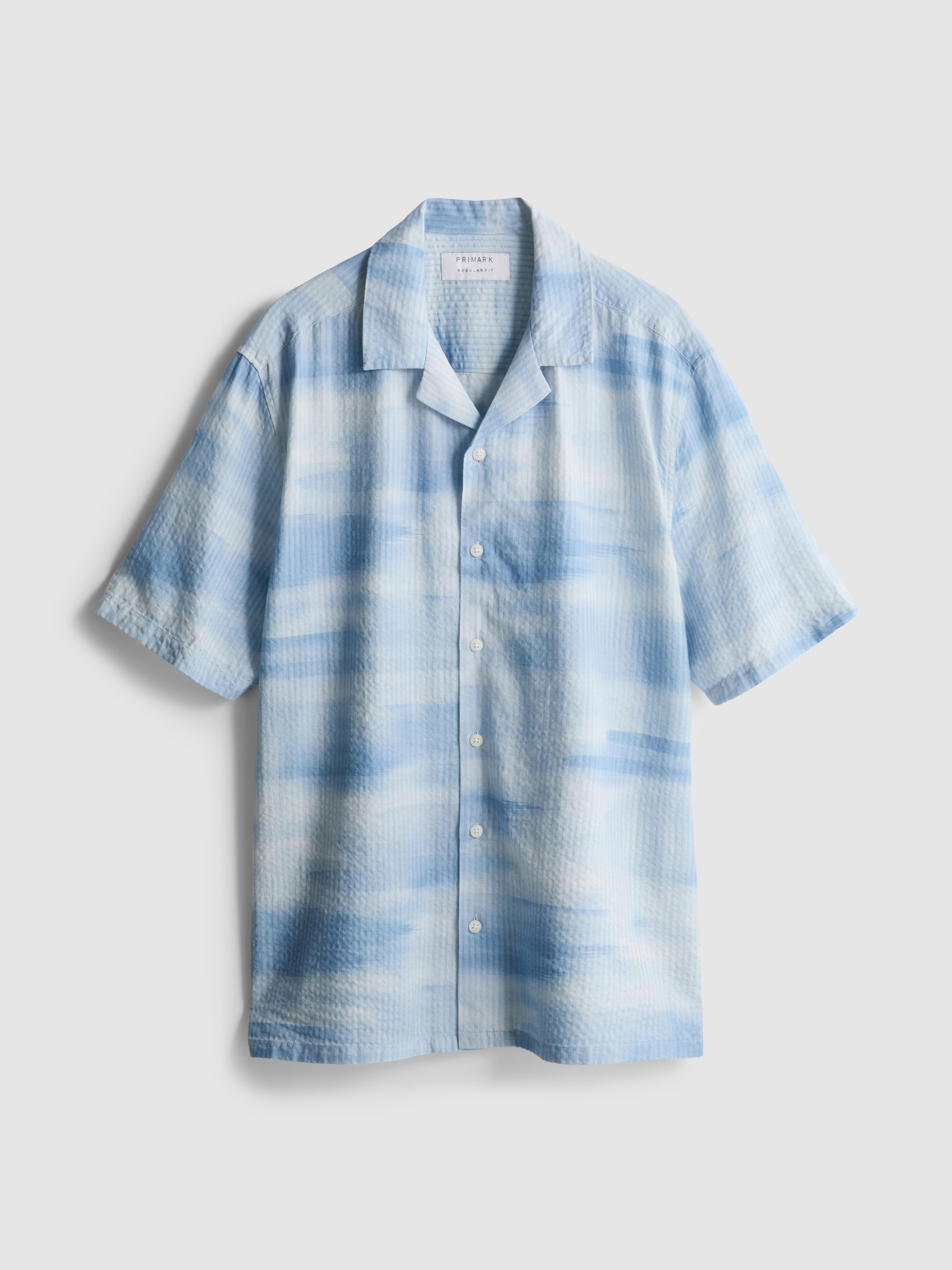 Tie-Dye Seersucker Short-Sleeve Shirt