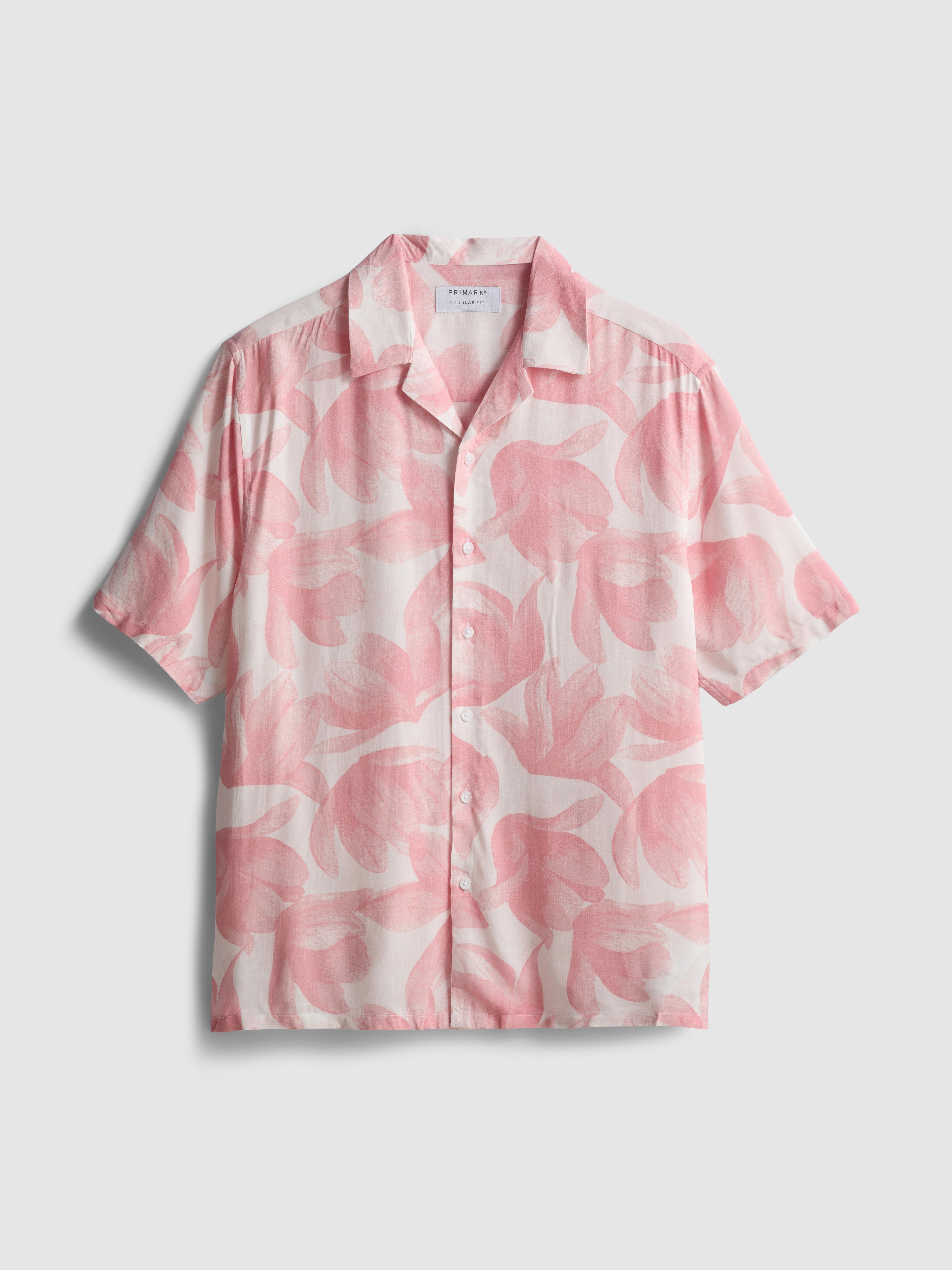 Košile s krátkým rukávem a akvarelovým květinovým motivem