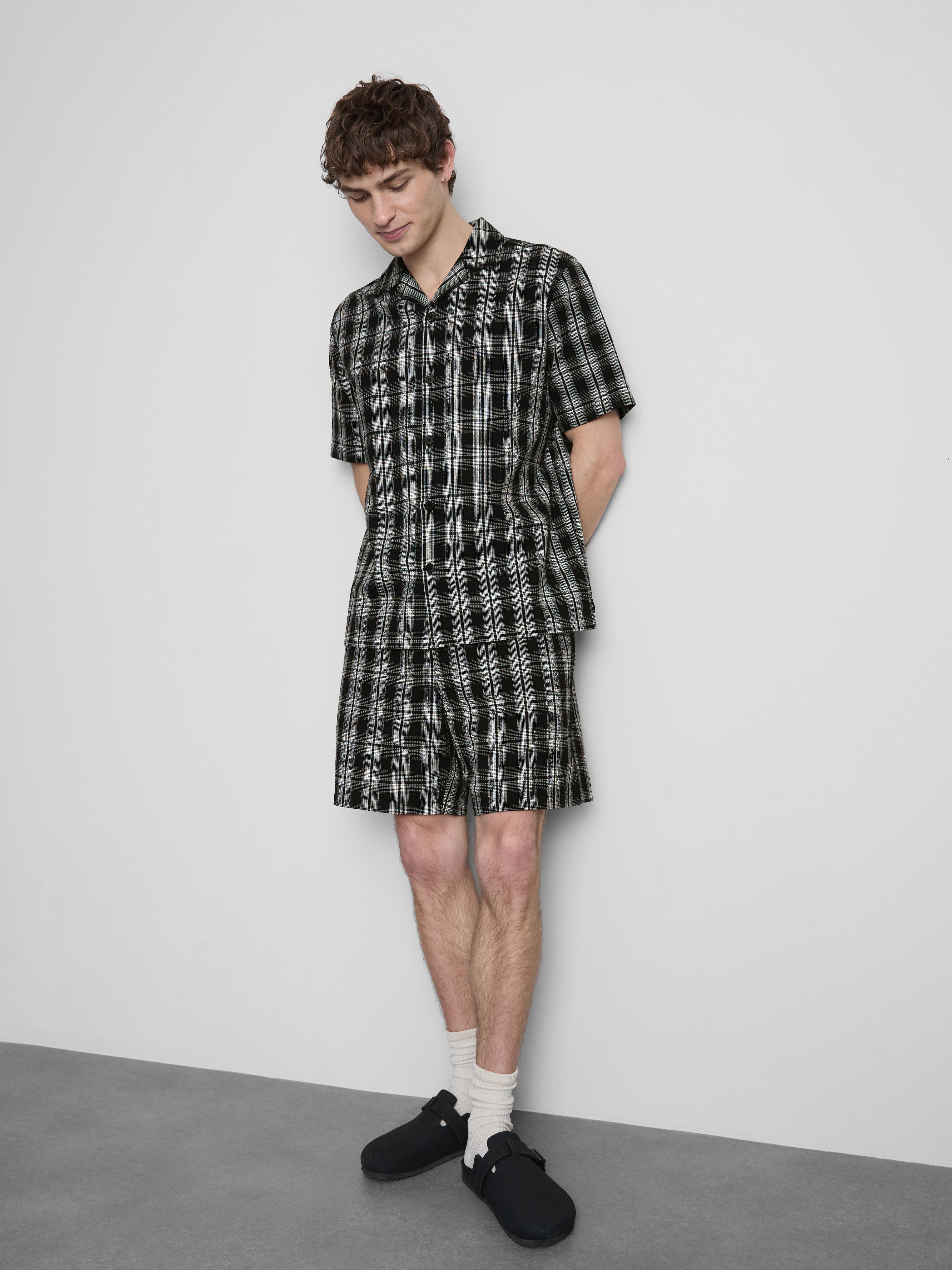 Check Seersucker Pajama Top