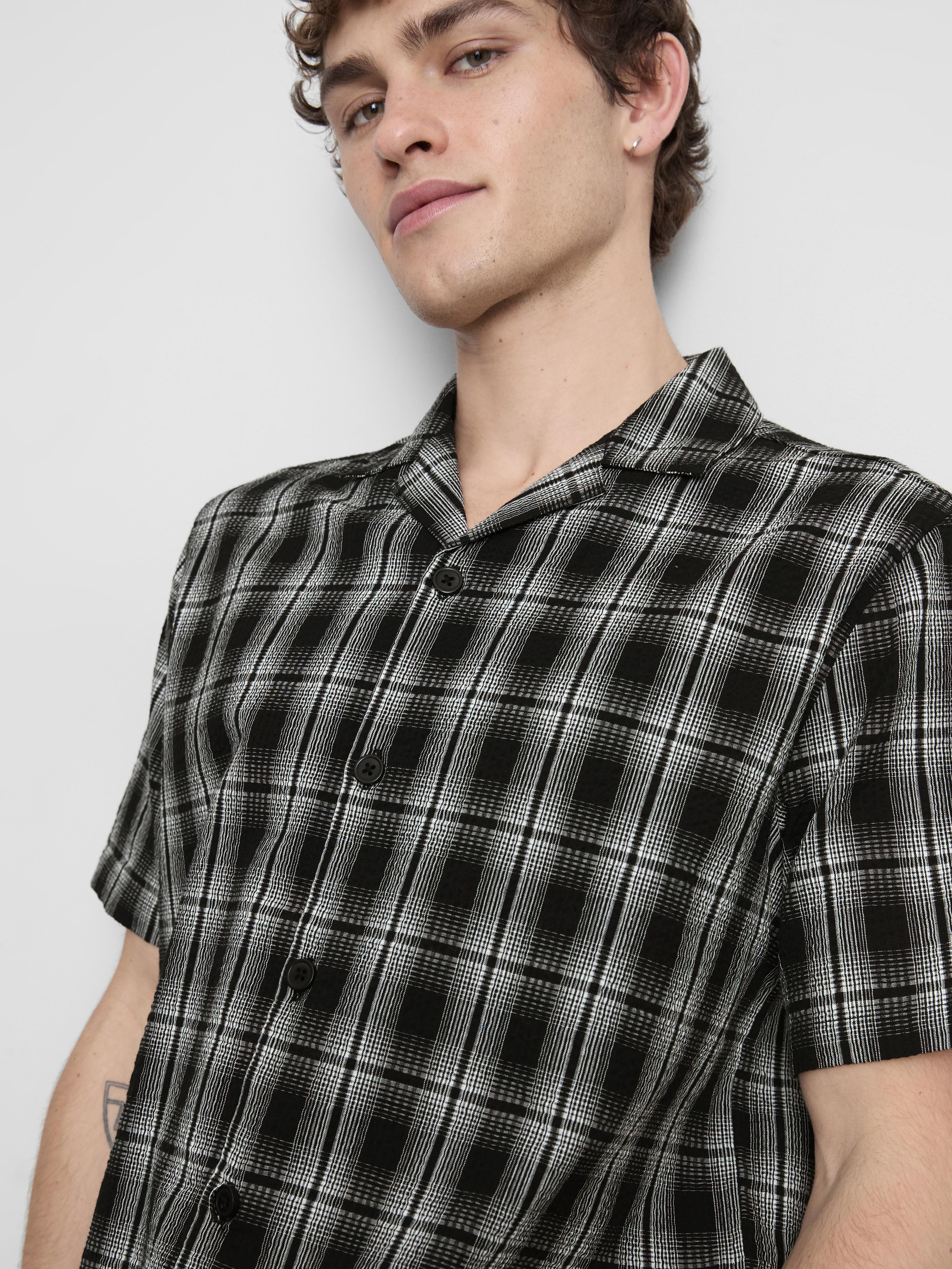 Check Seersucker Pajama Top