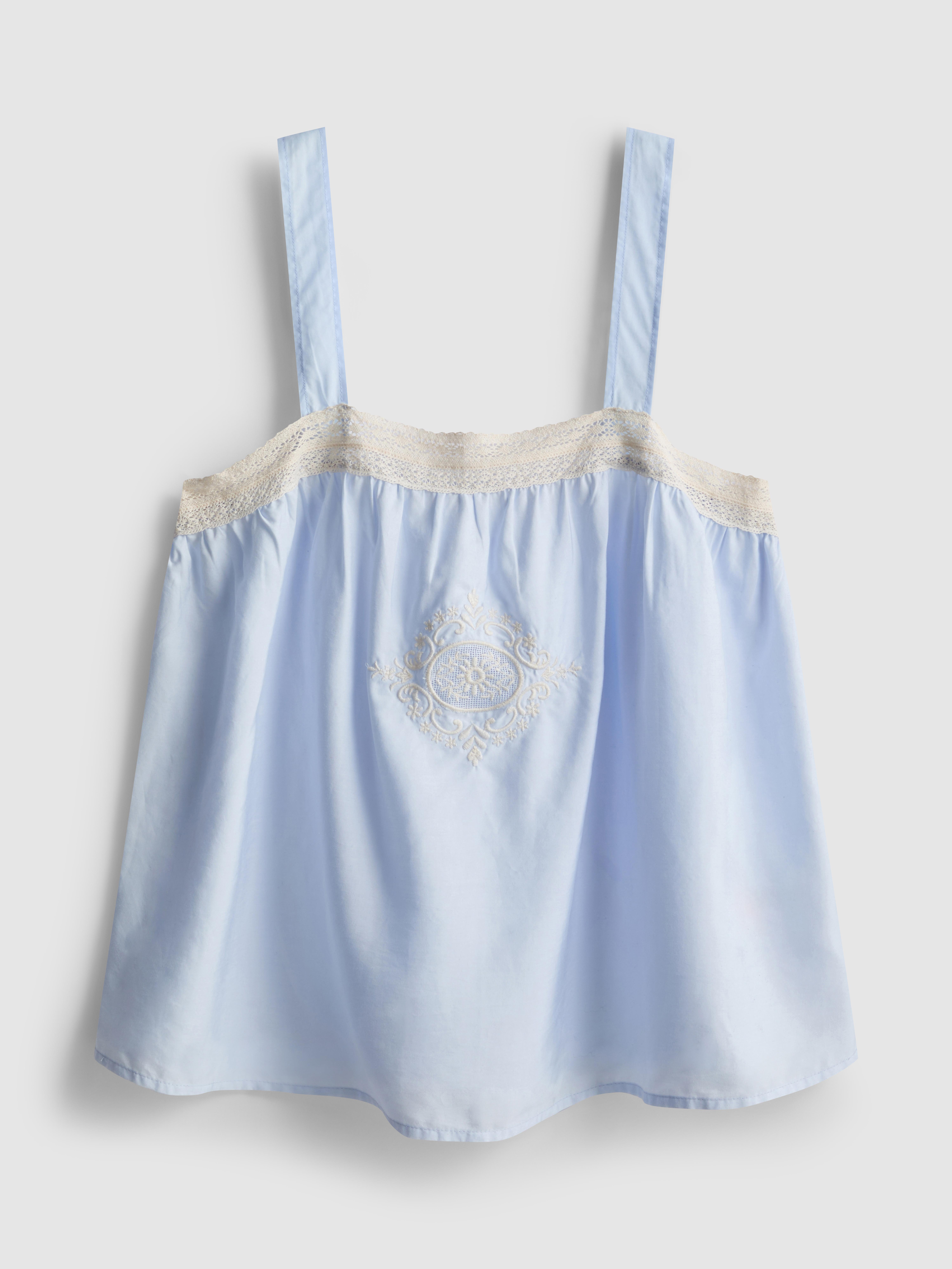 Maiou de pijama cu bretele subțiri și ornamente din dantelă The Edit
