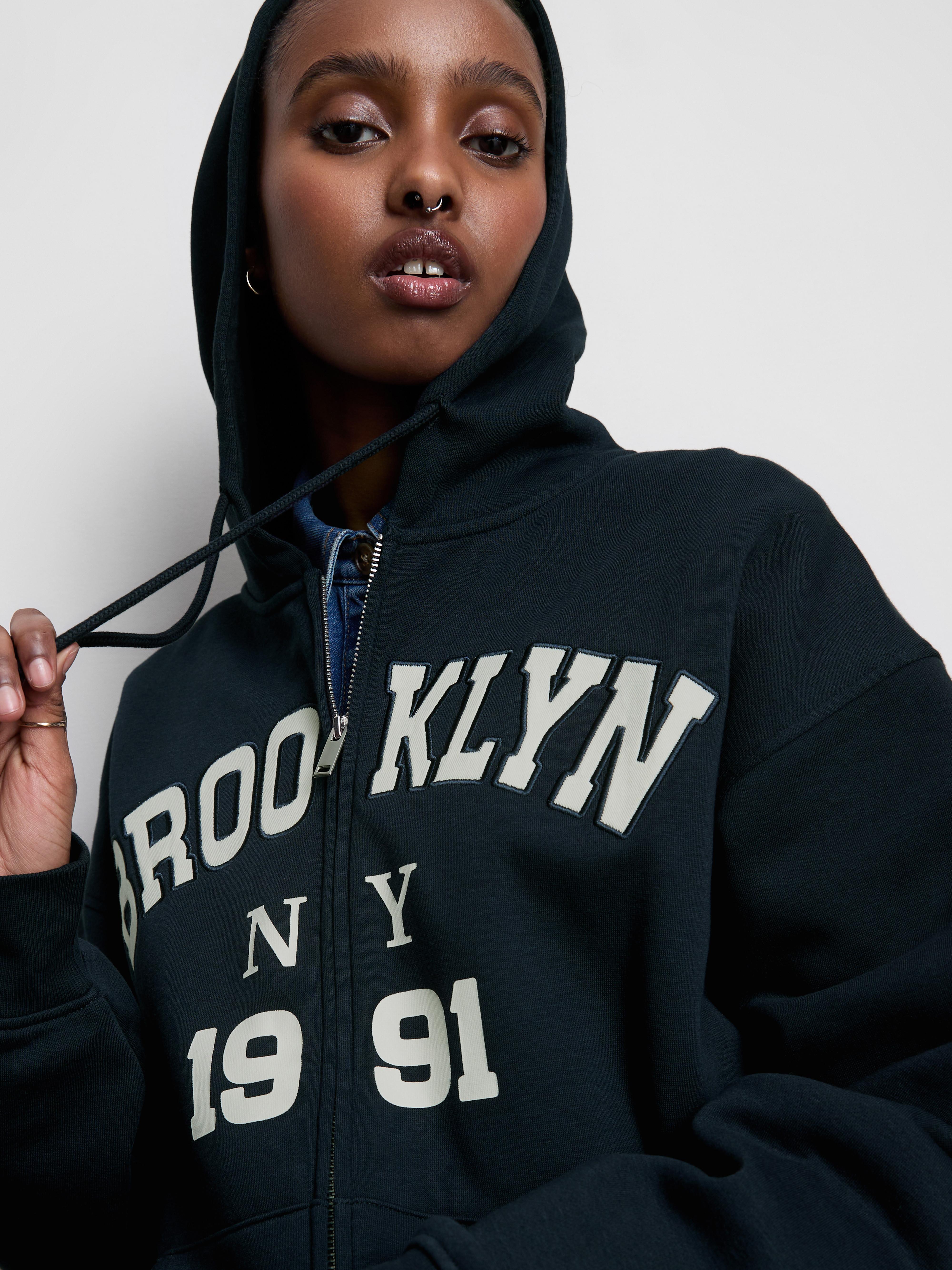 Women's Navy Brooklyn Zip-Up Hoodie