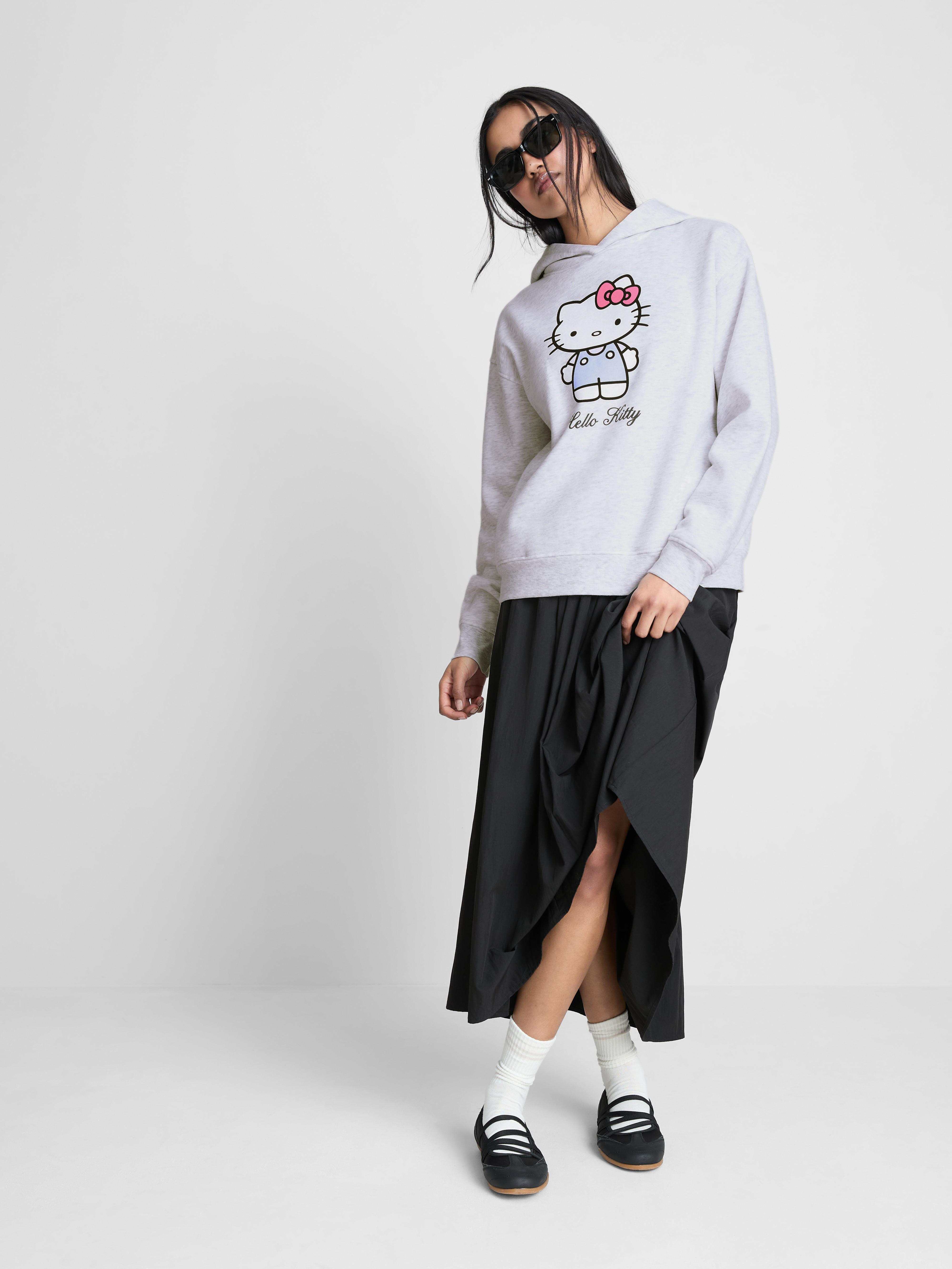 Hello Kitty and Friends Slogan Cotton Rich Hoodie in Pink - Groceries