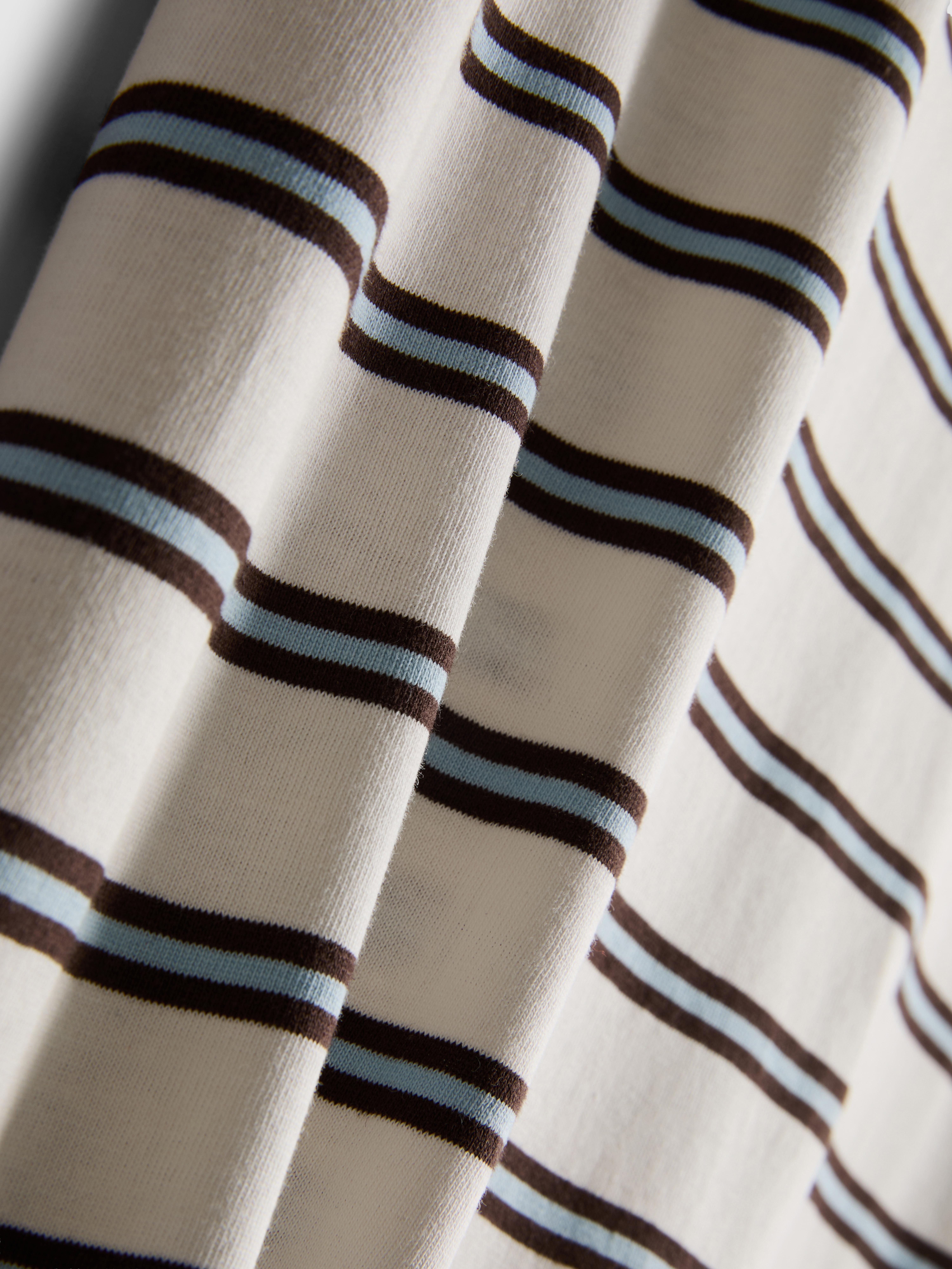 Cotton Striped V-Neck Tee