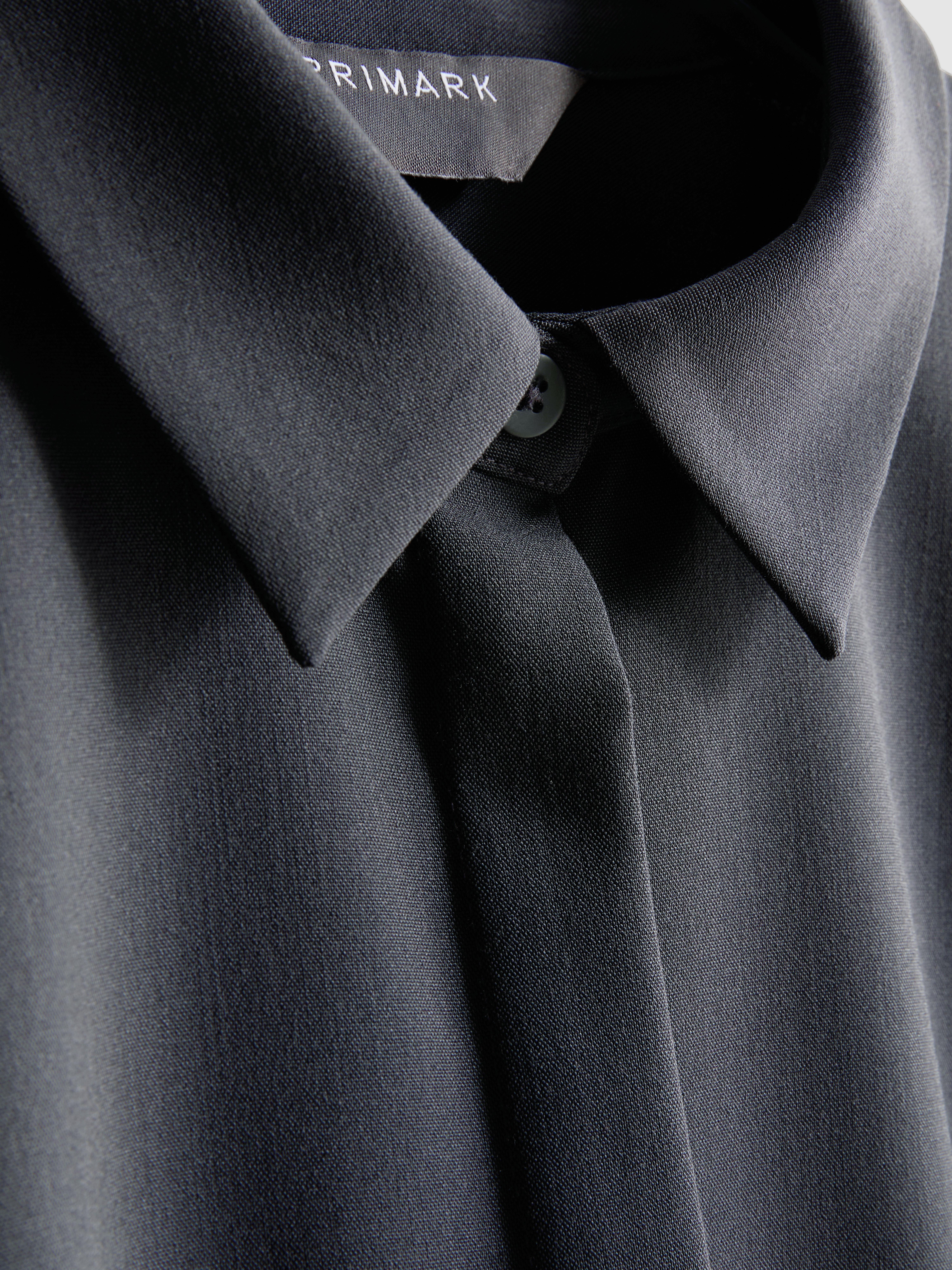 Collared Cropped Drawcord Shirt