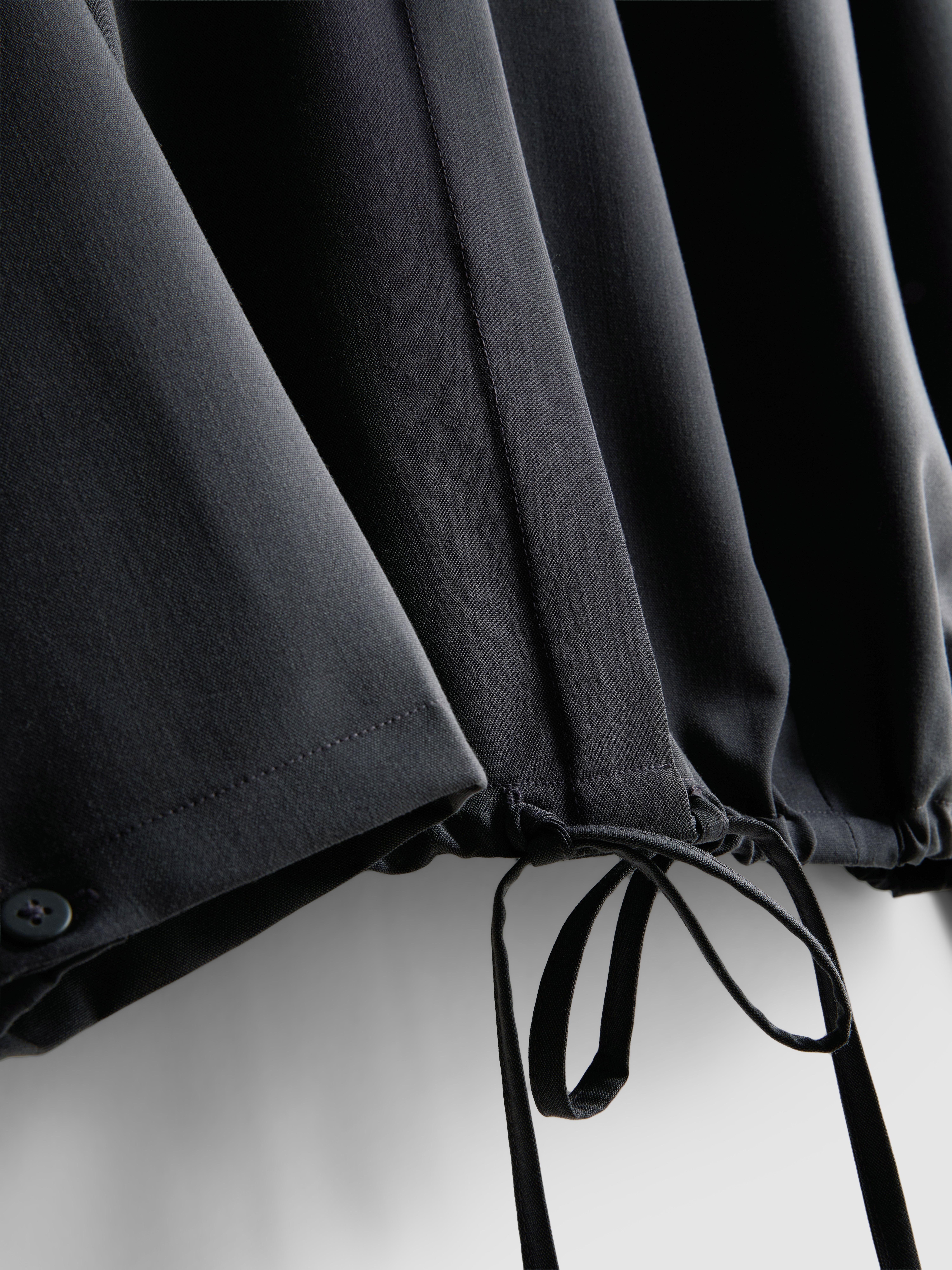 Collared Cropped Drawcord Shirt