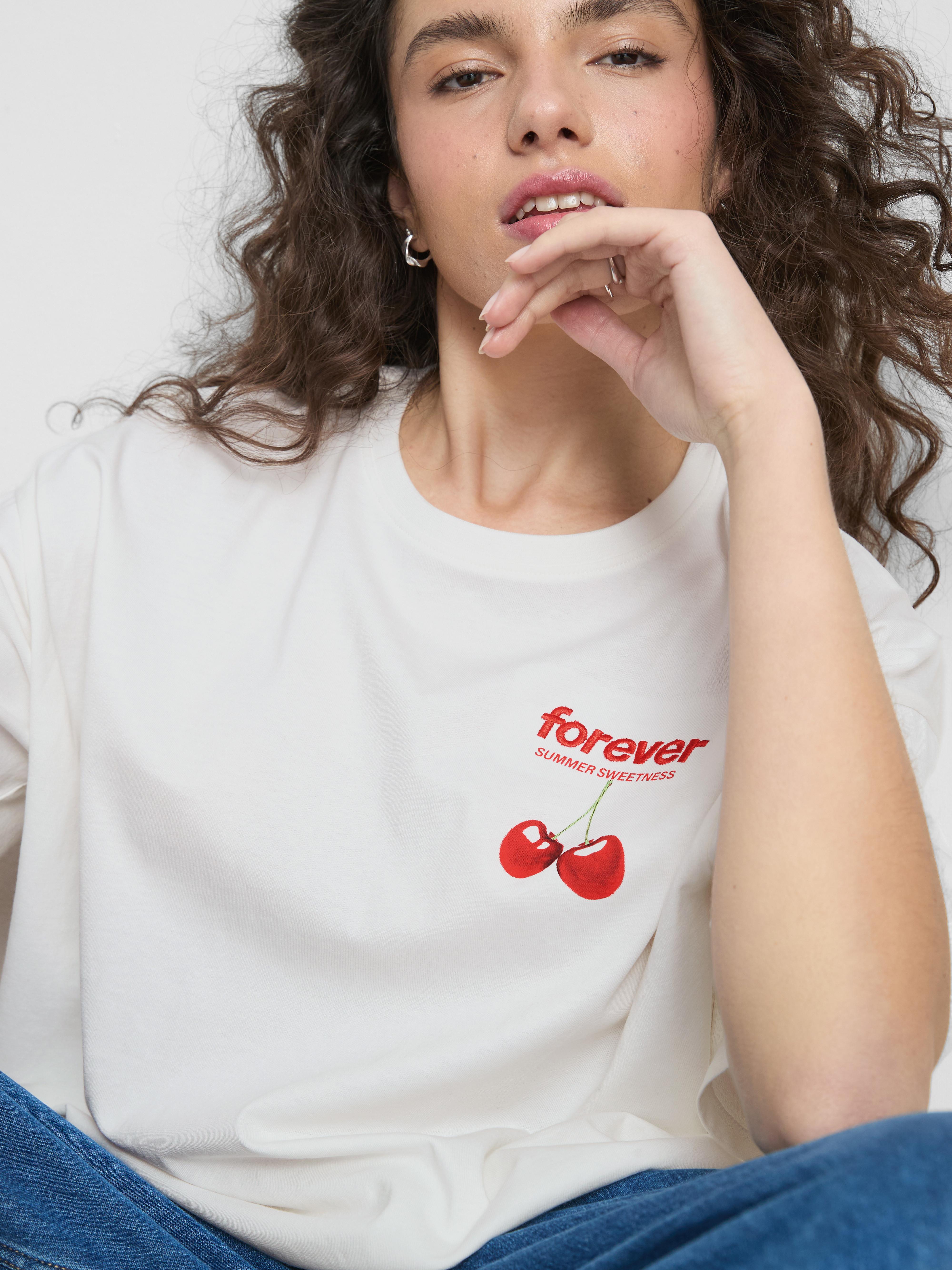 The Primark Scene | Cotton Oversized Graphic Cherry Tee