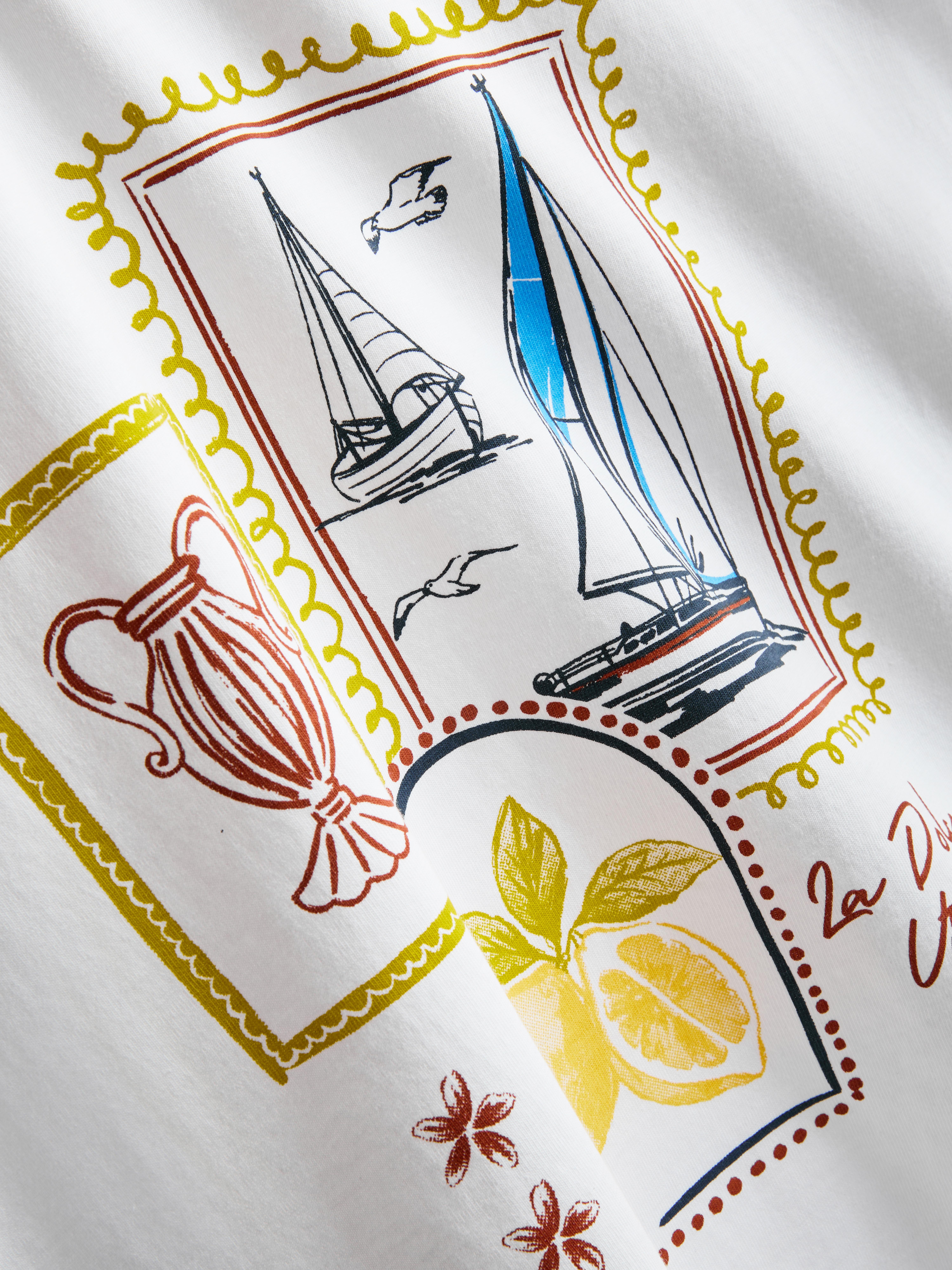 Maglietta squadrata in cotone con grafica