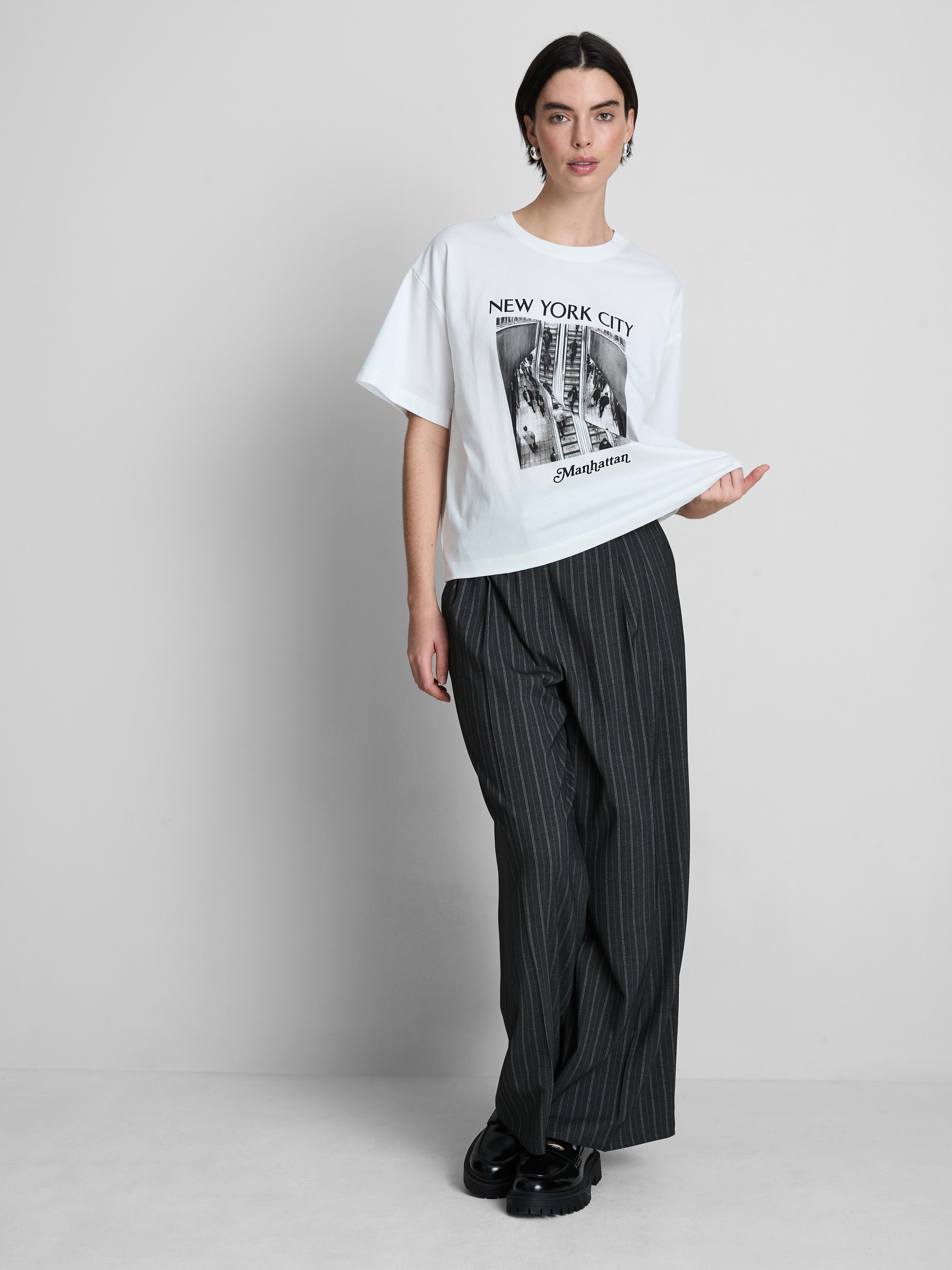 T-shirt droit en coton à motif