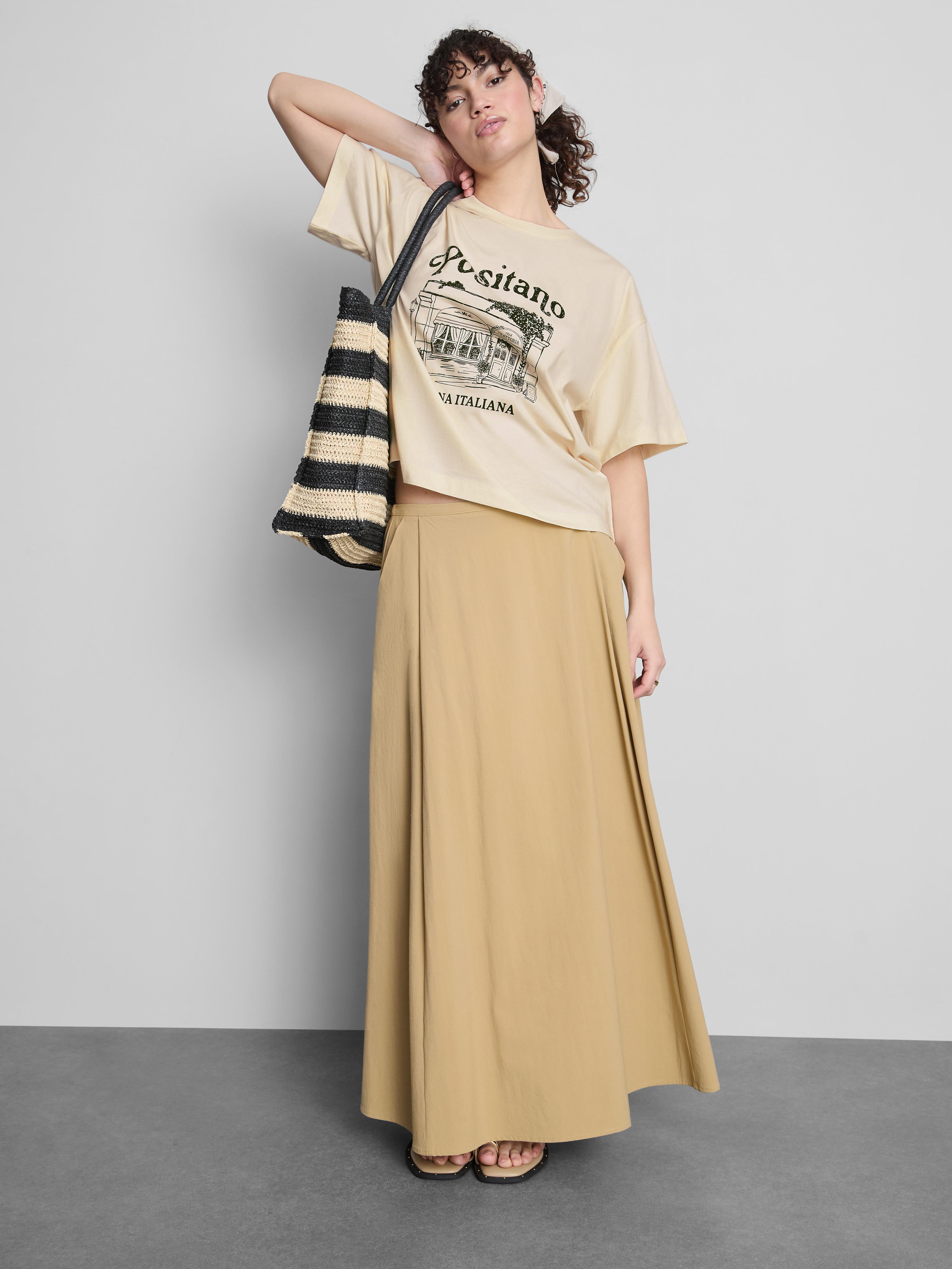 Maglietta squadrata in cotone con grafica