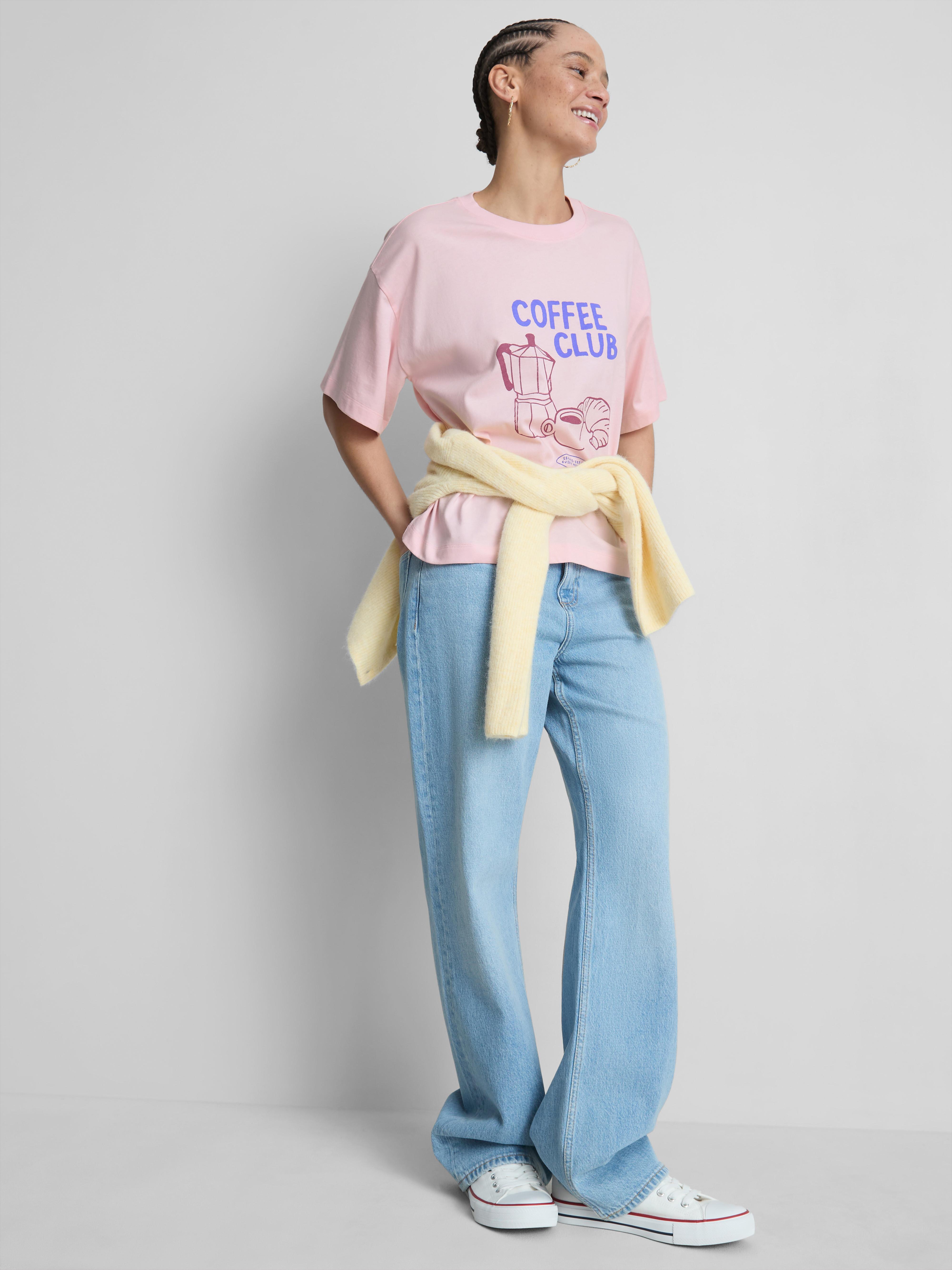 Maglietta squadrata in cotone con grafica