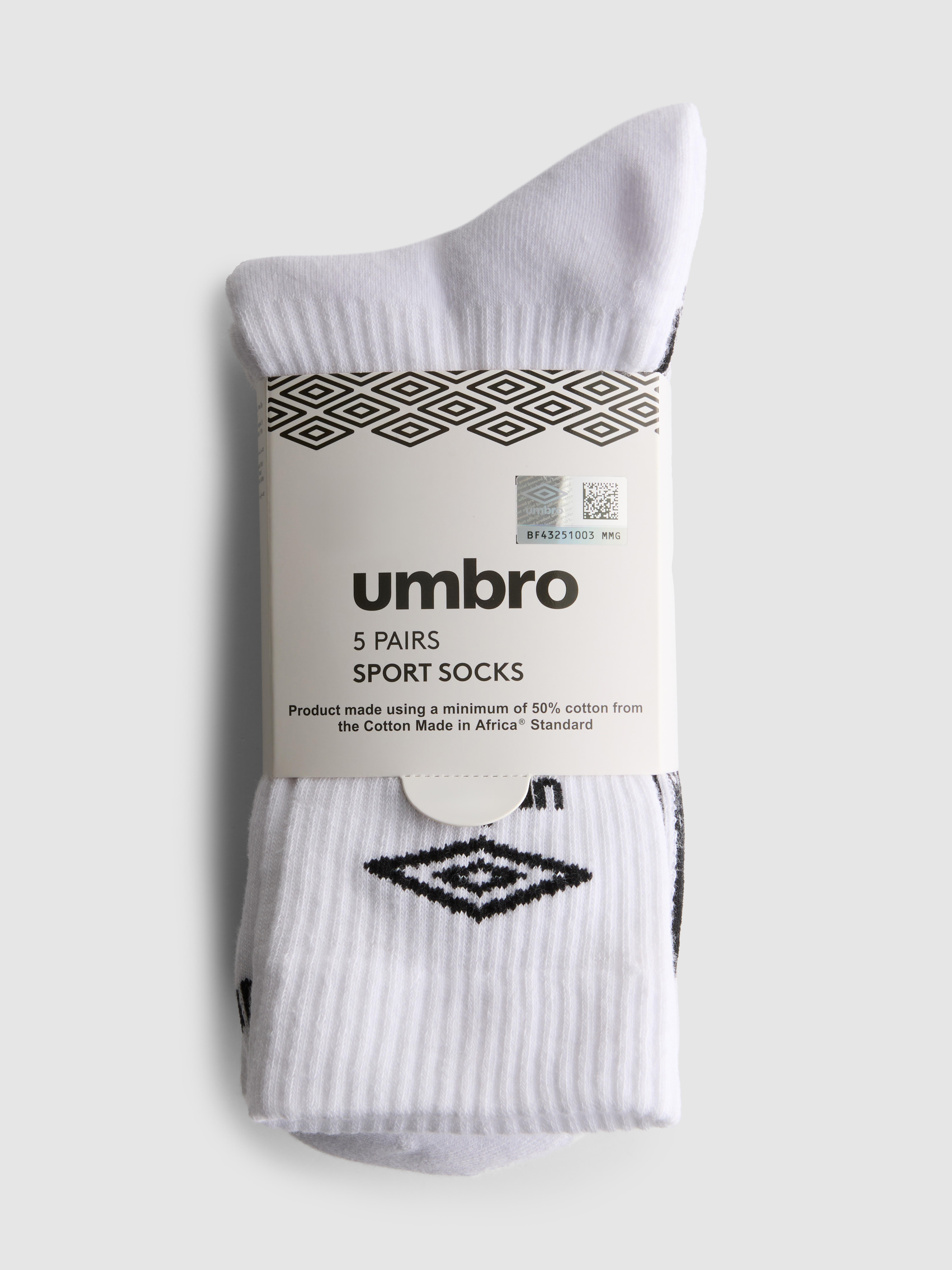 Lot de 5 paires de chaussettes de sport Umbro