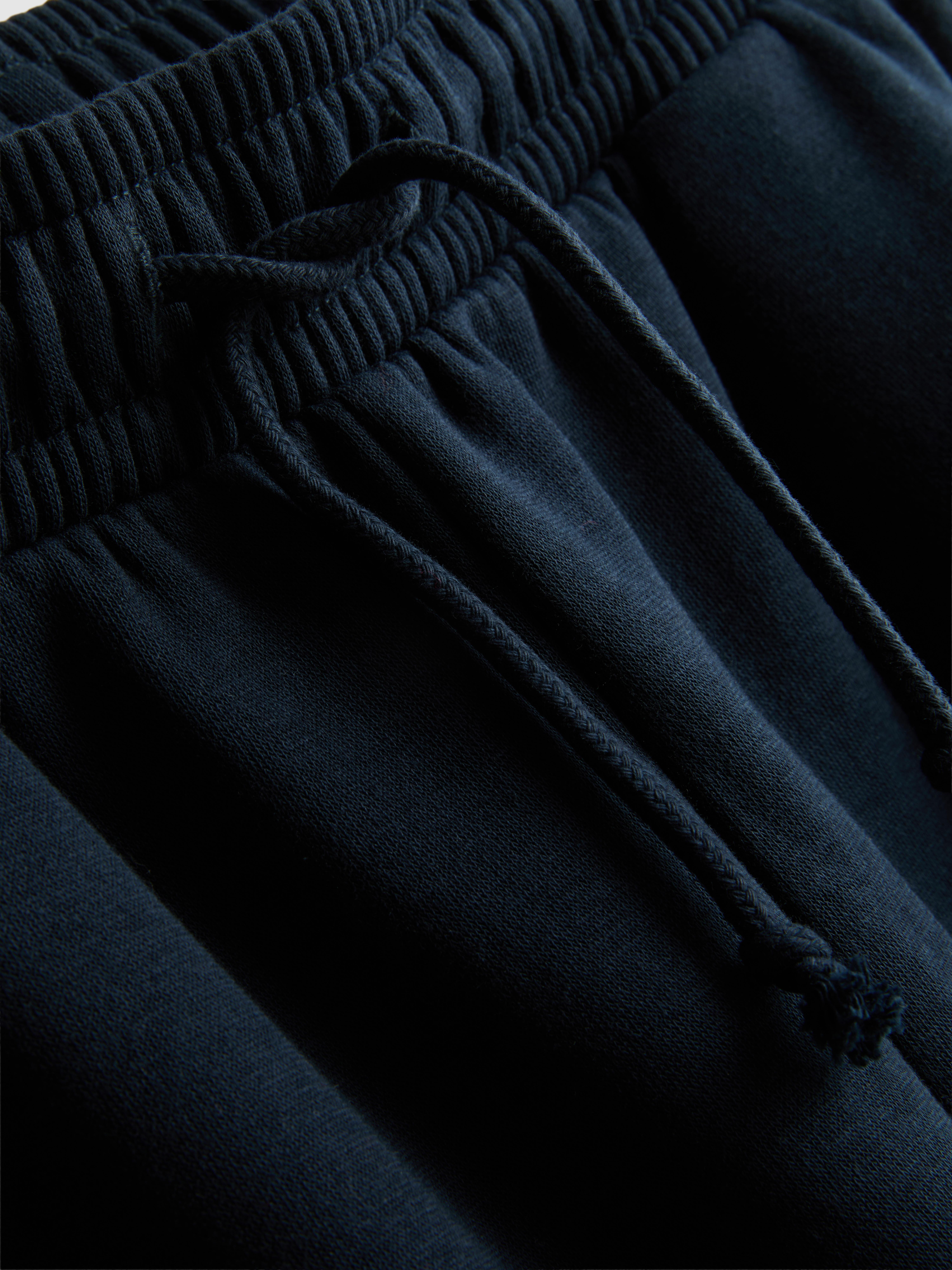 Women's Navy Embroidered Wide-Leg Joggers