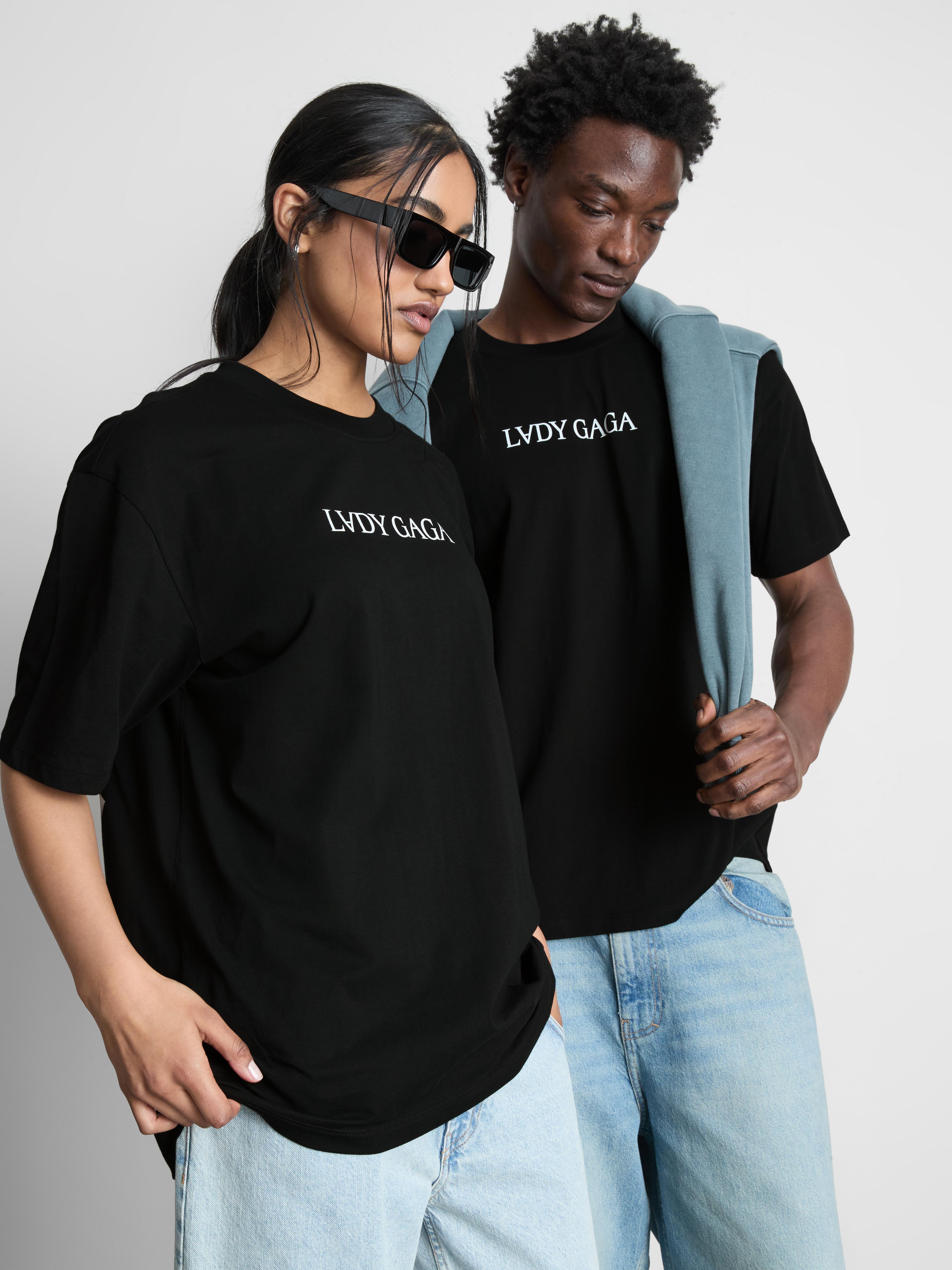 Men's Black Lady Gaga mayhem Short Sleeve T-Shirt | Primark