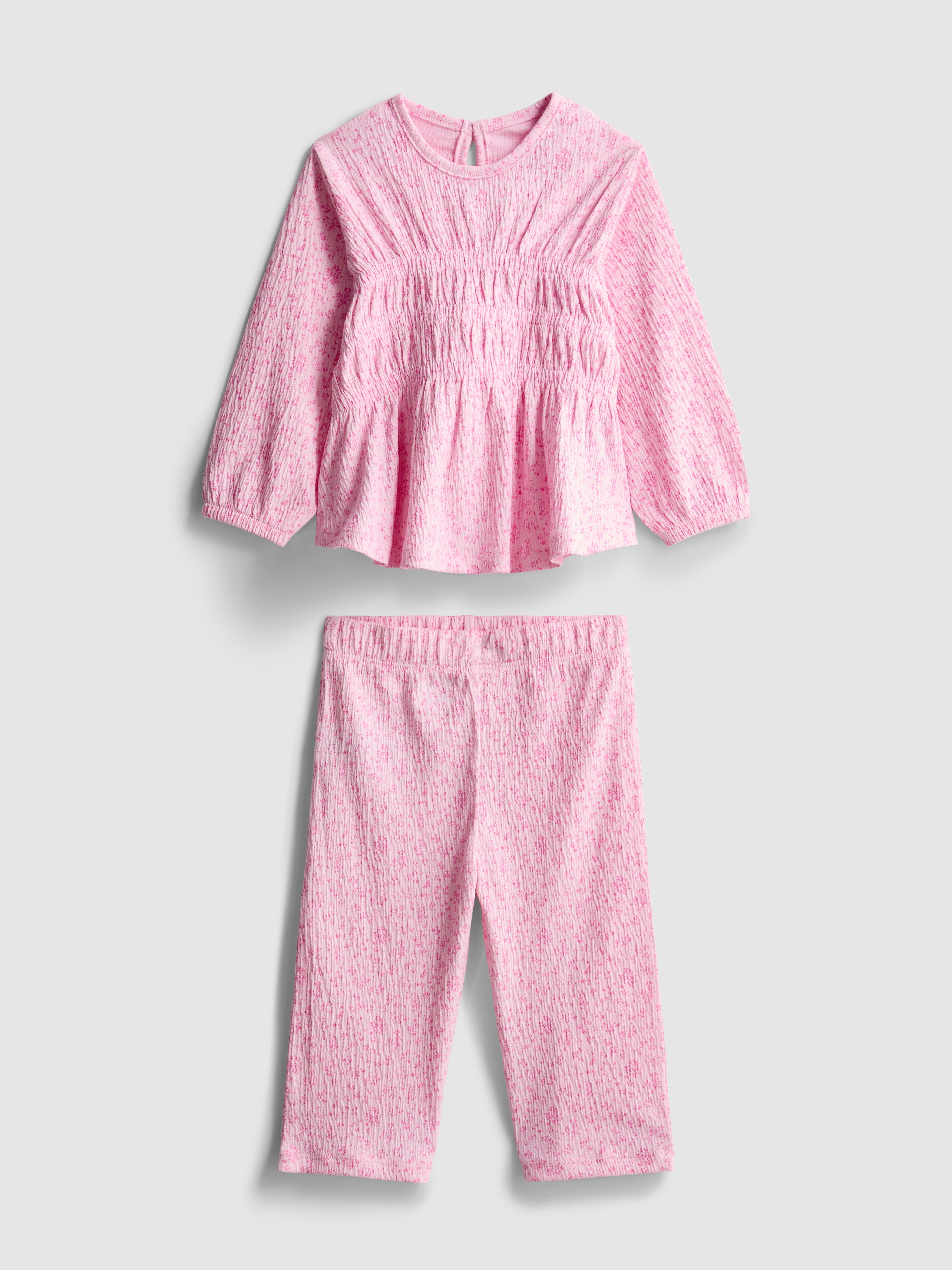 0-36 mesi | Maglia a maniche lunghe floreale e pantaloni