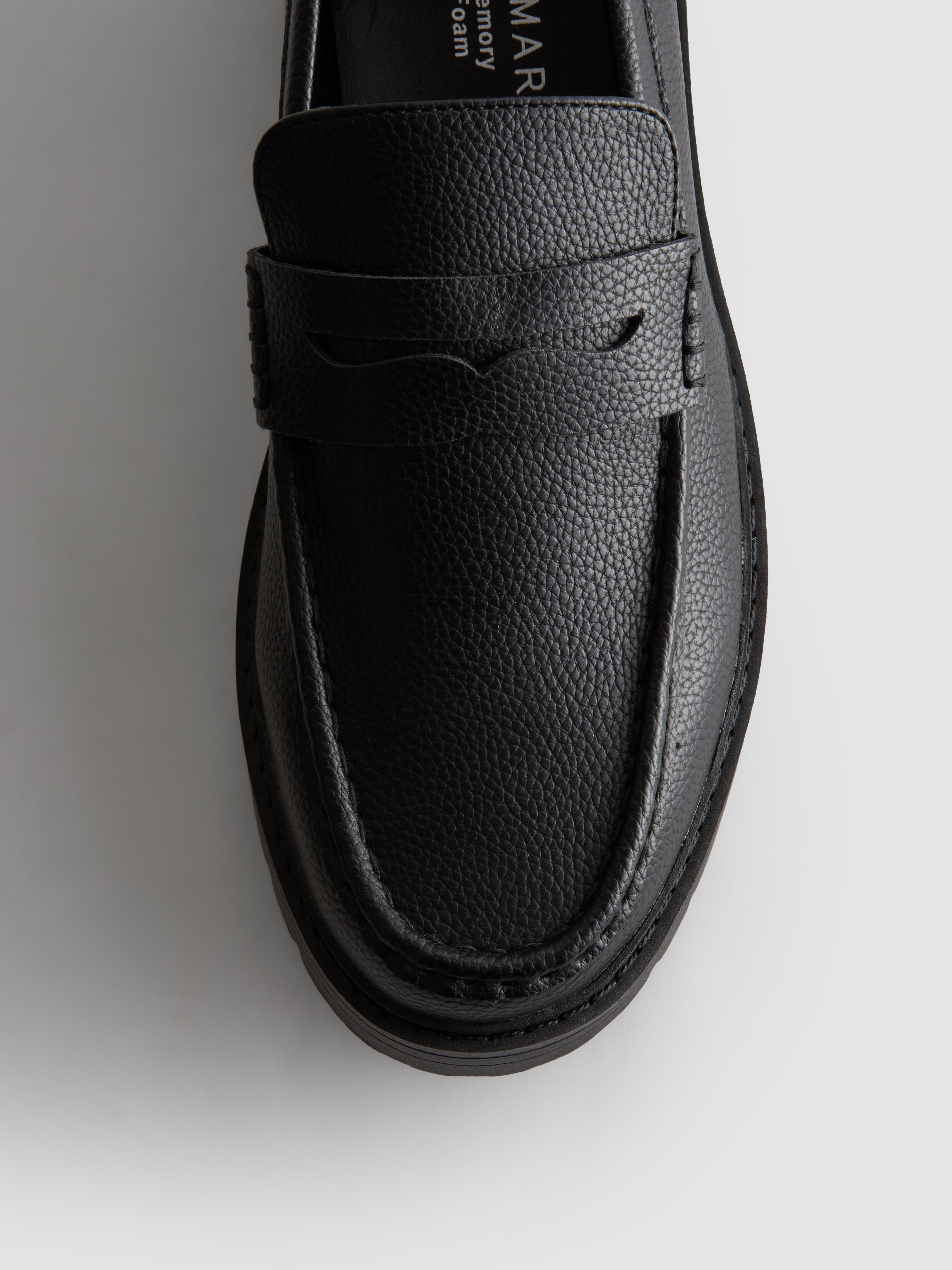 Men's Black Chunky-Sole Loafers