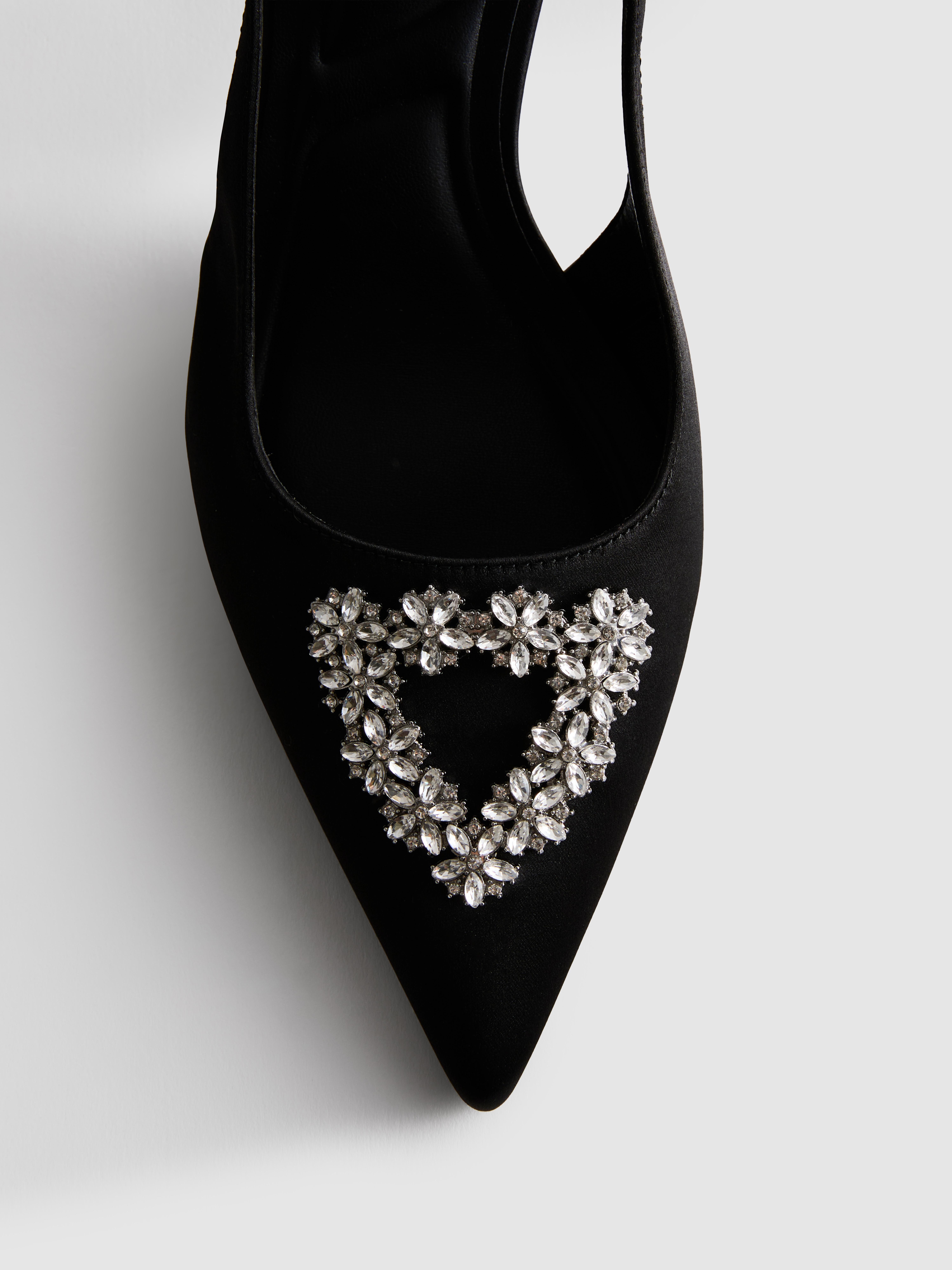 Embellished Slingback Kitten Heels