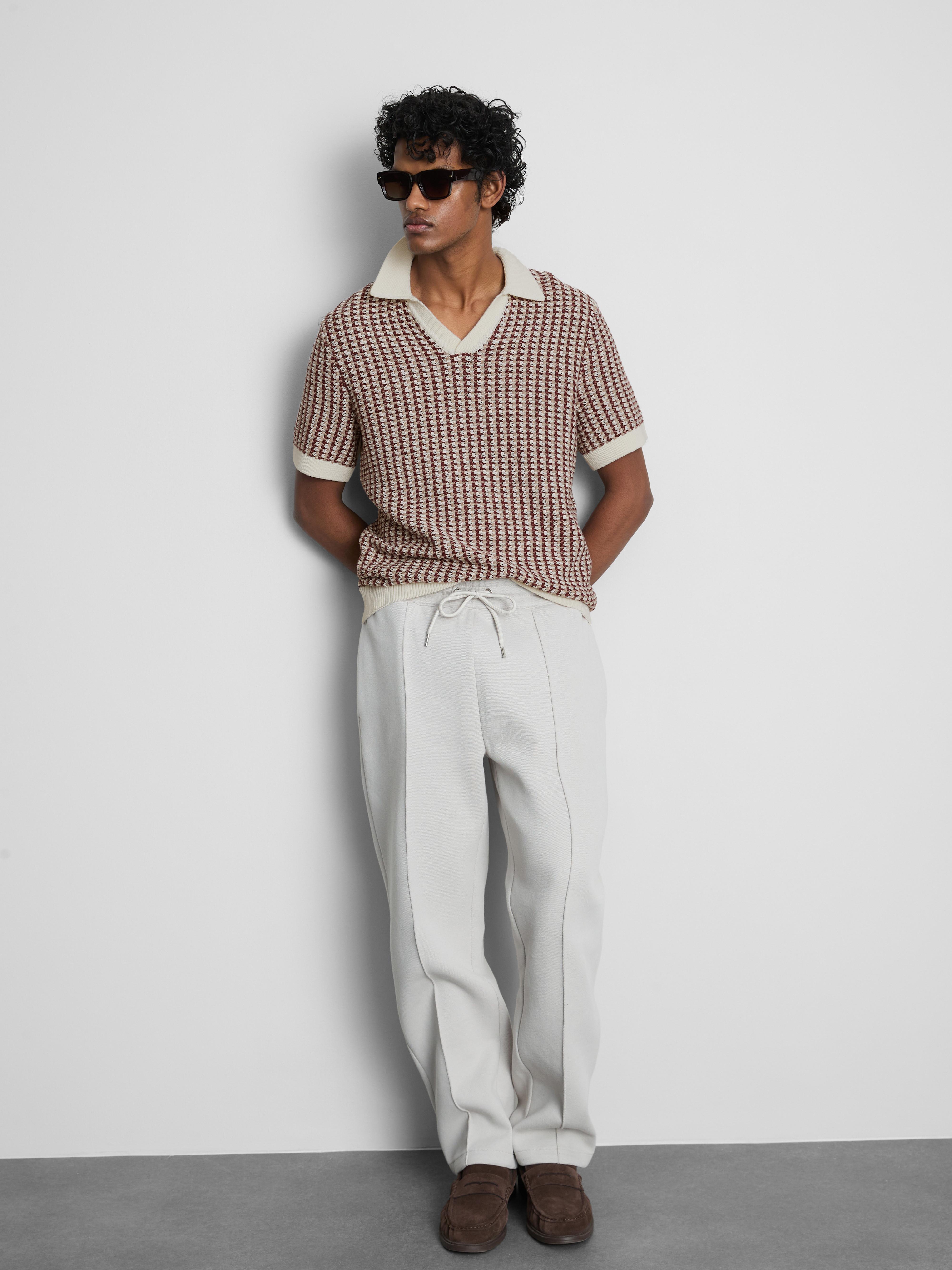 Polo de punto de manga corta Burdeos