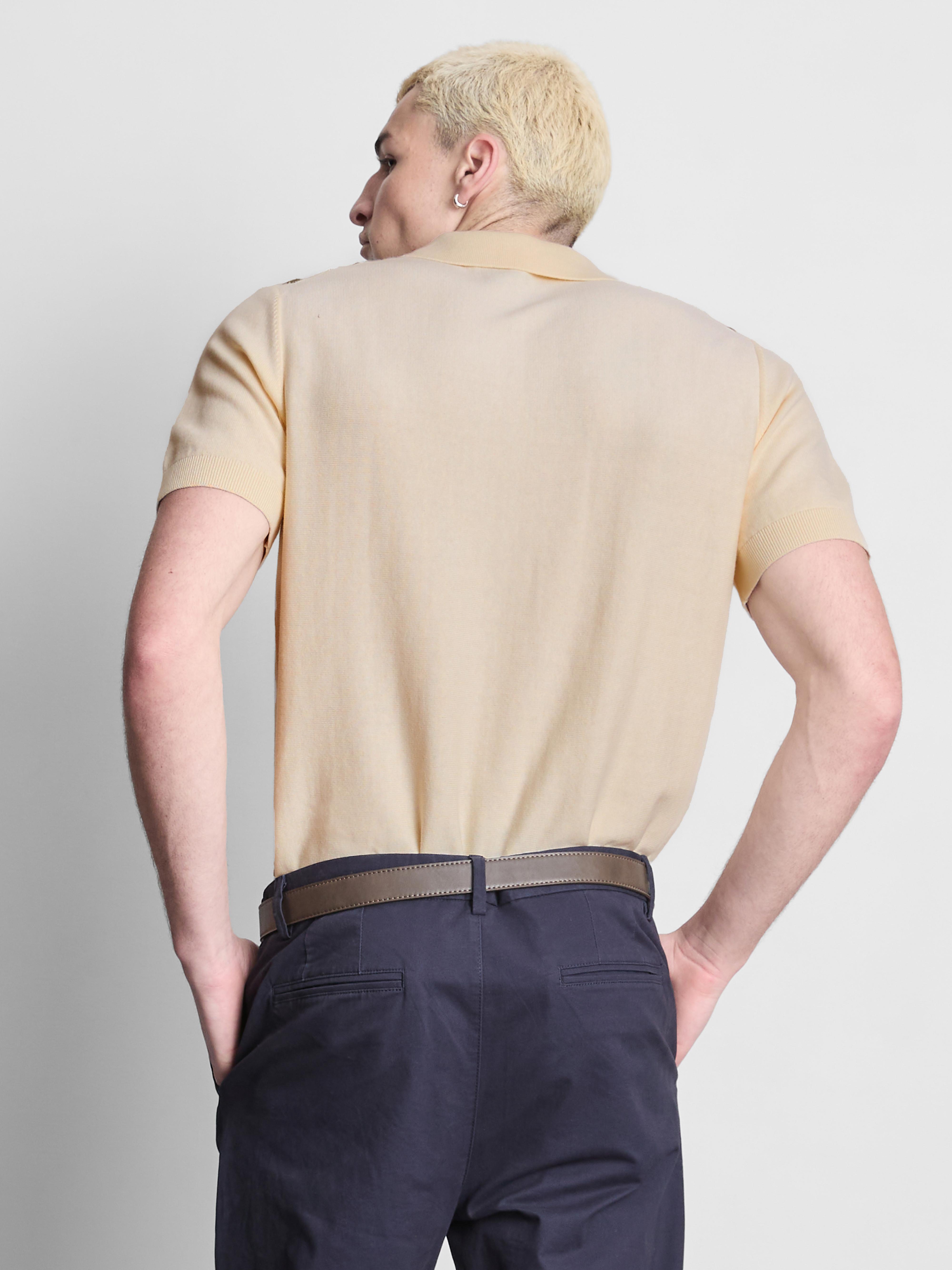 Stripe Knitted Polo Shirt