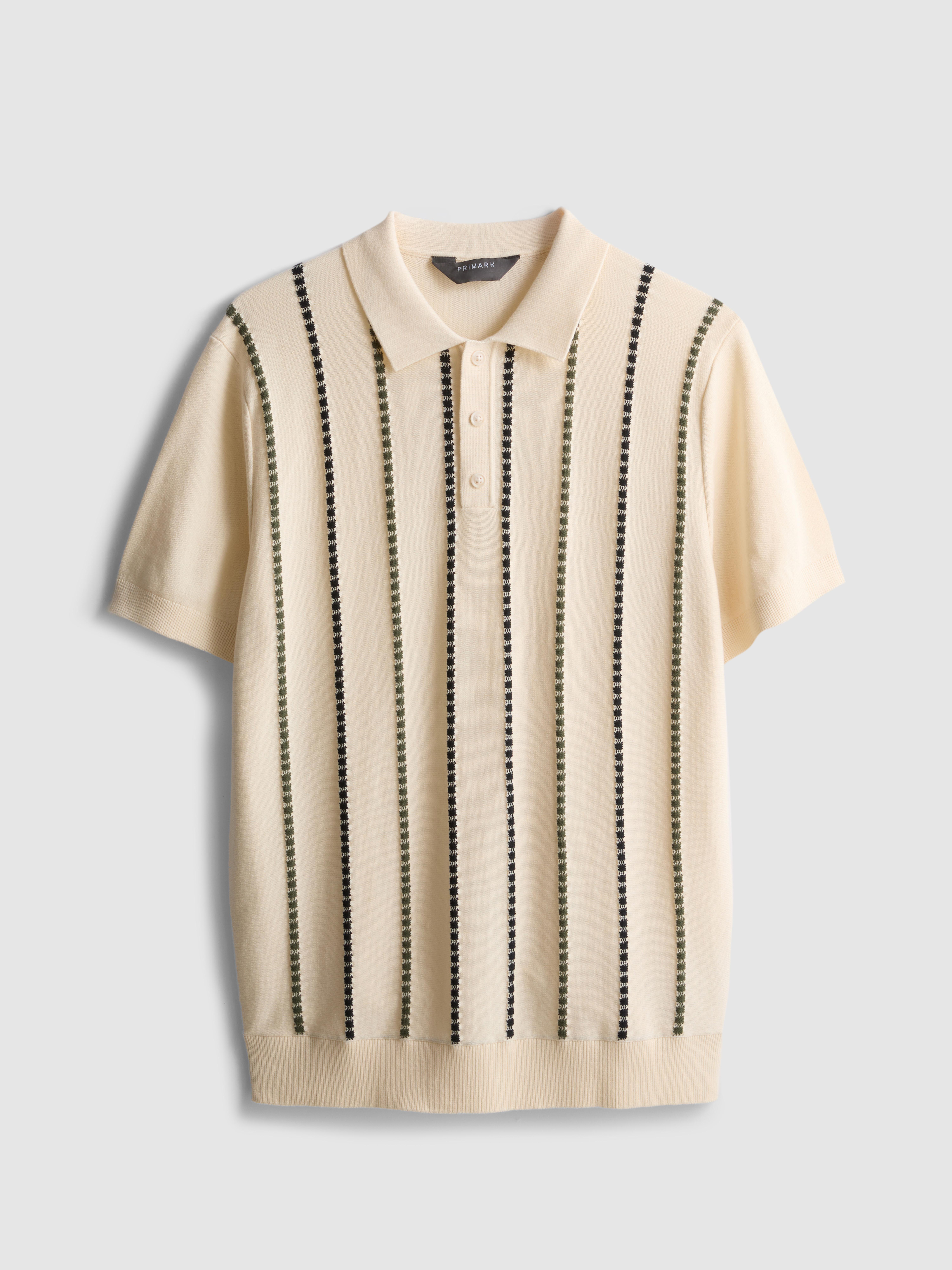 Stripe Knitted Polo Shirt