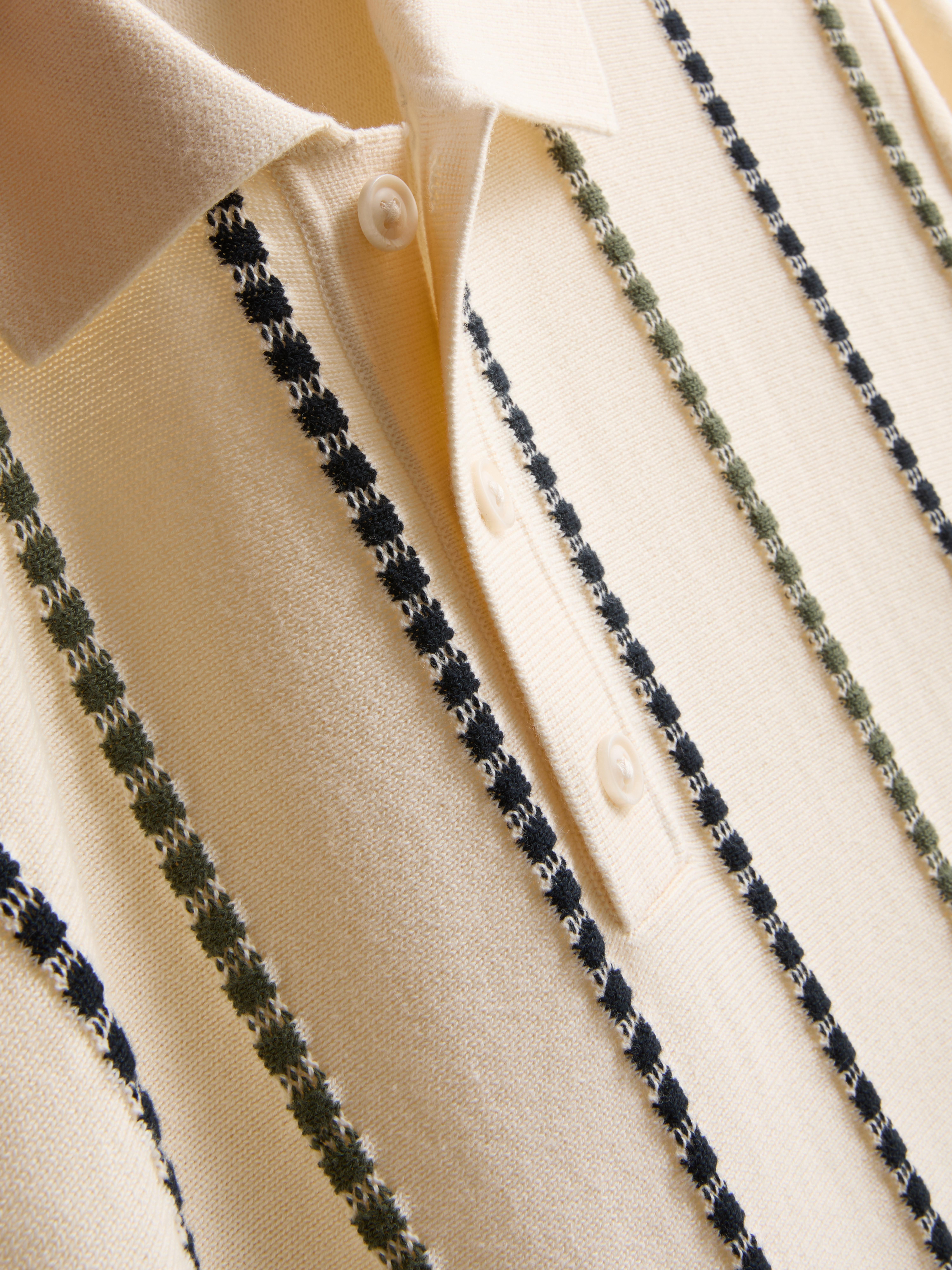 Stripe Knitted Polo Shirt