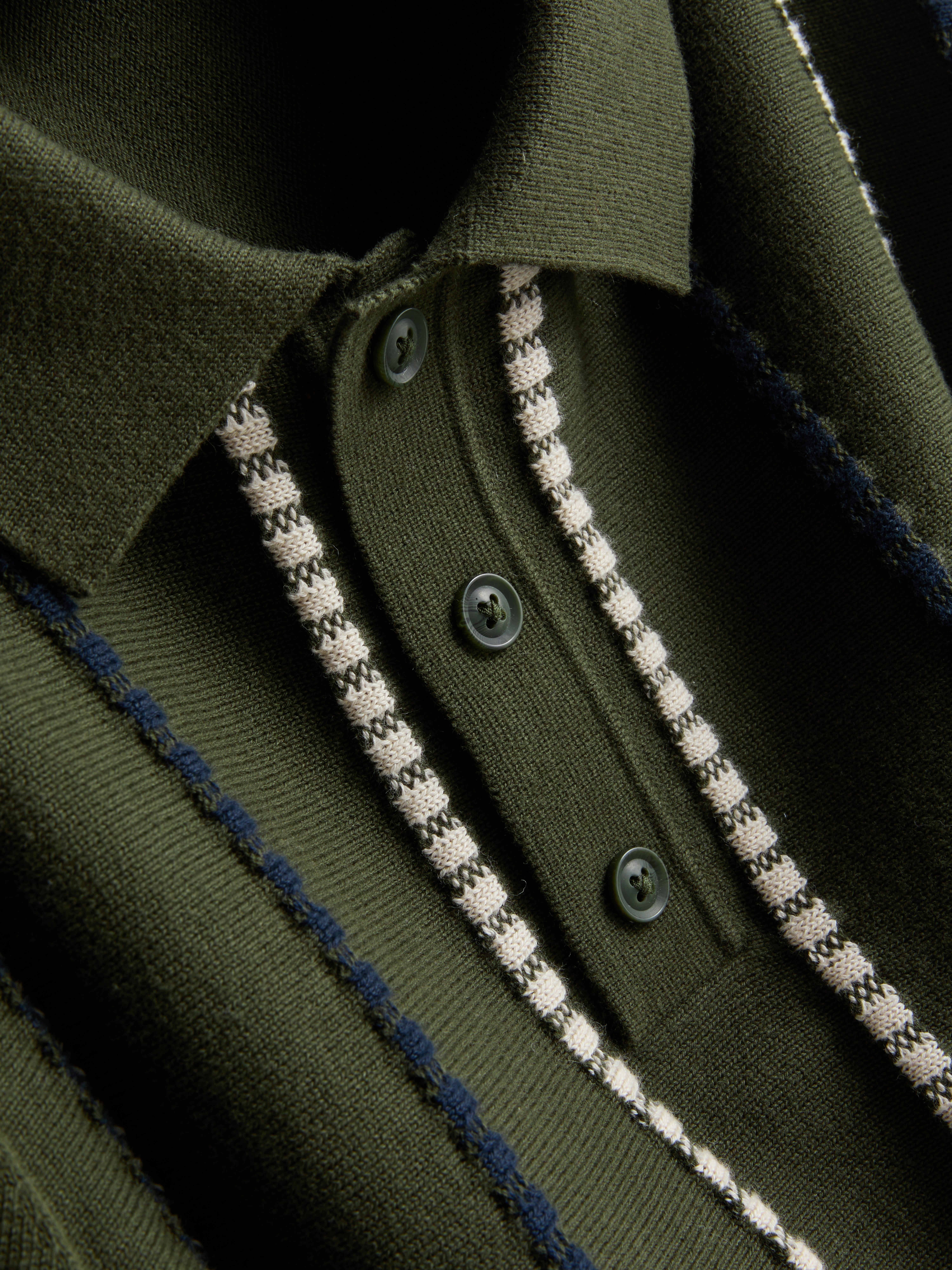 Stripe Knitted Polo Shirt