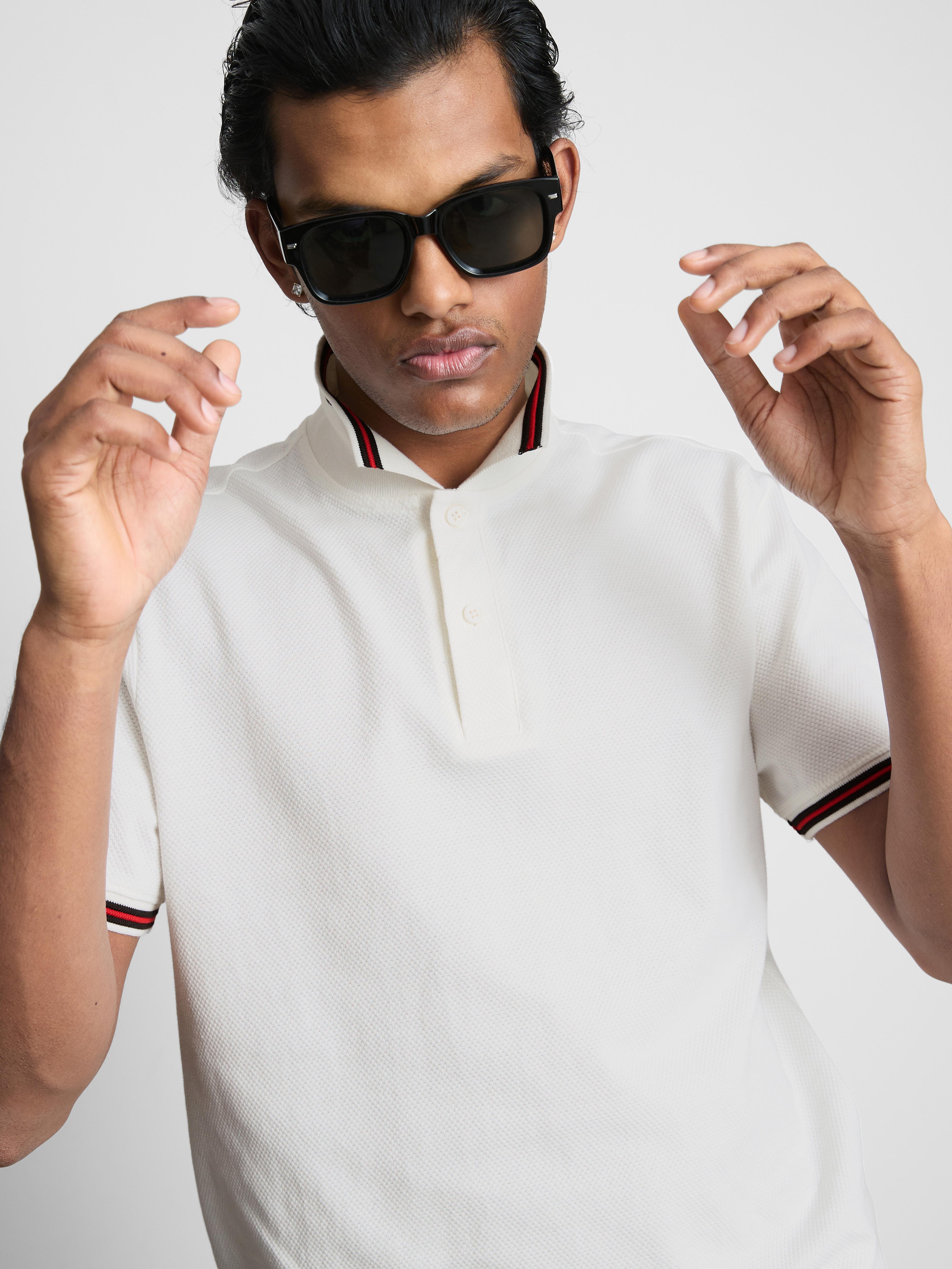 Honeycomb Texture Polo Shirt