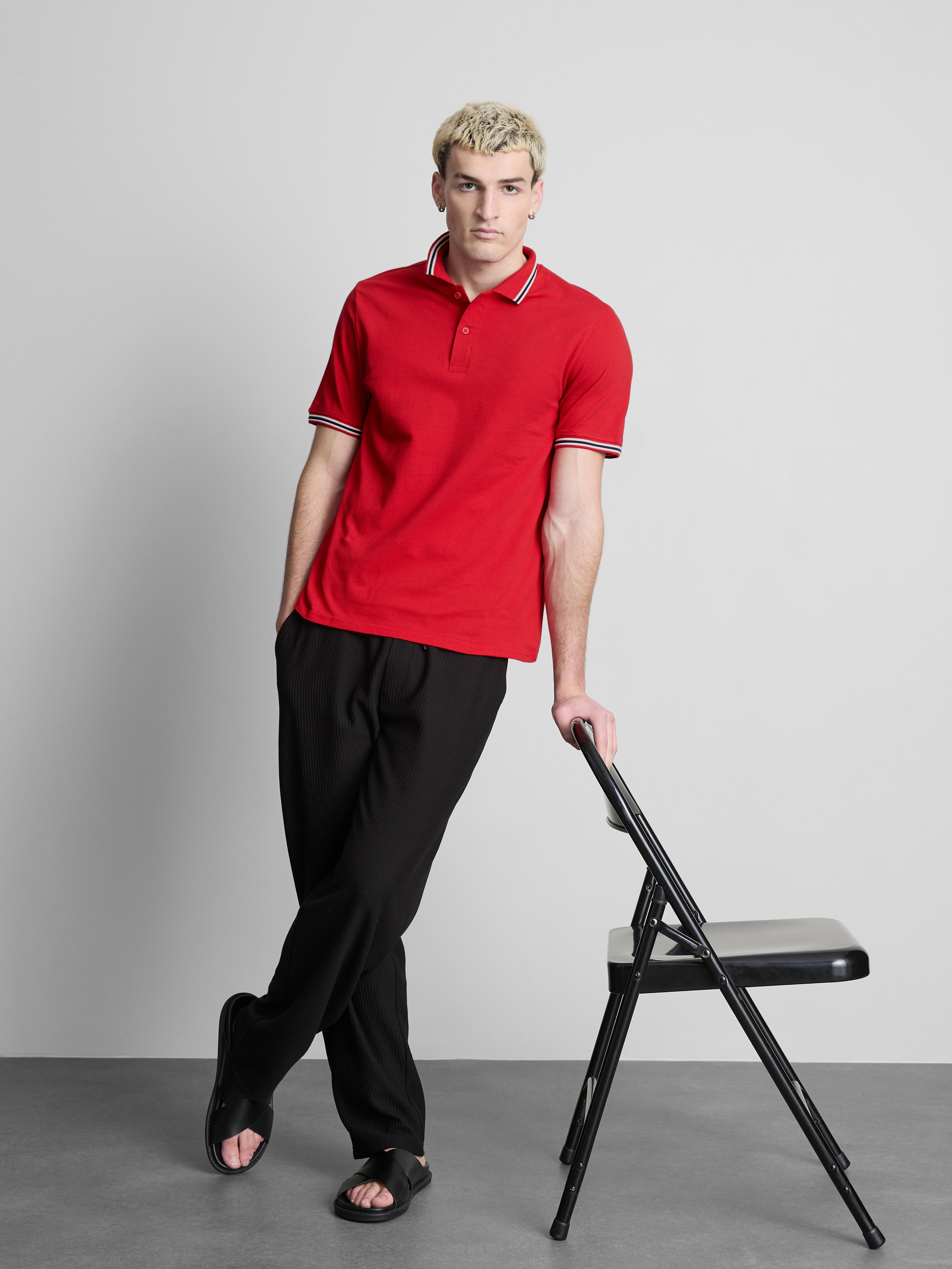 Poloshirt mit Wabenstruktur