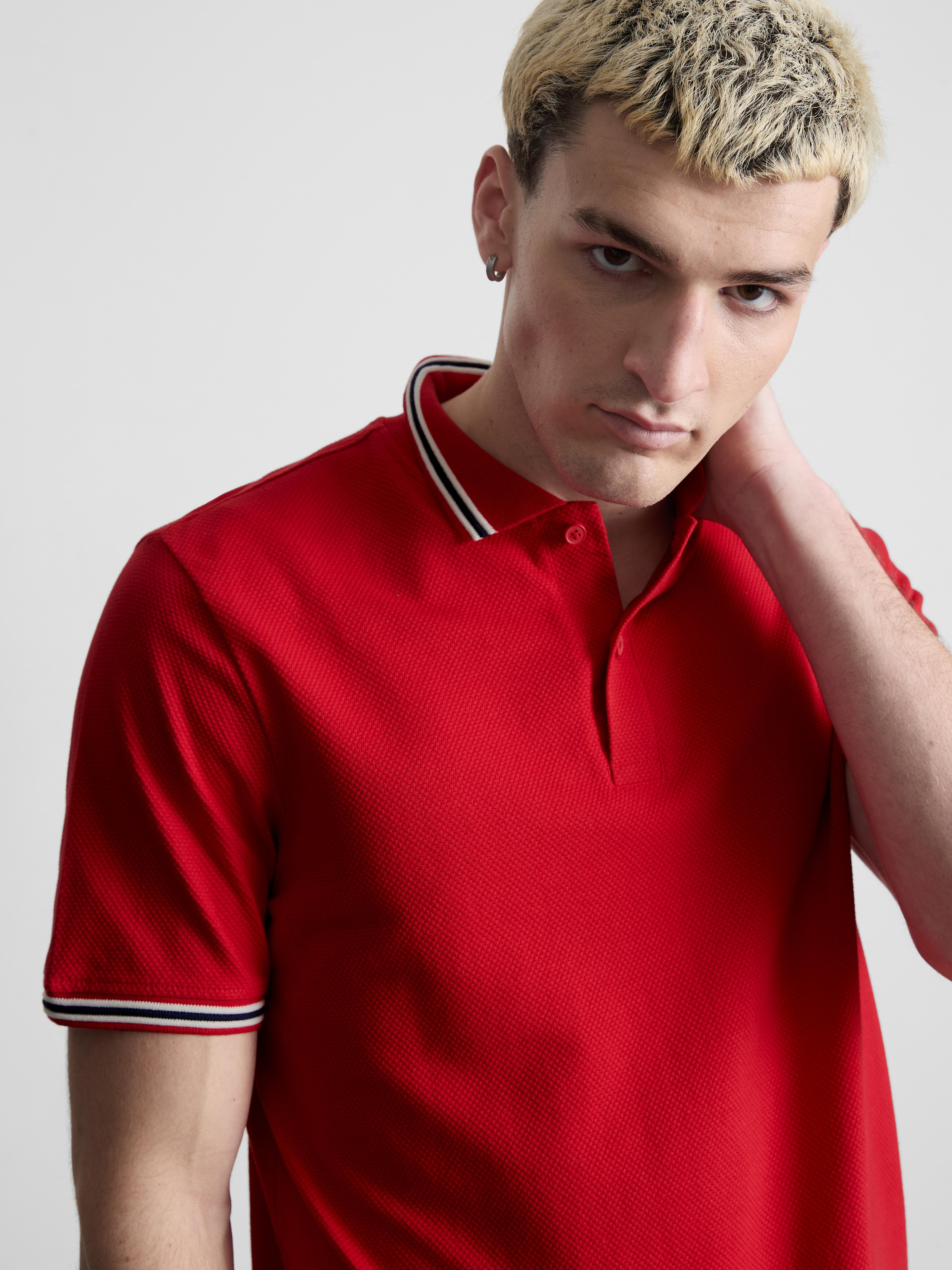 Honeycomb Texture Polo Shirt