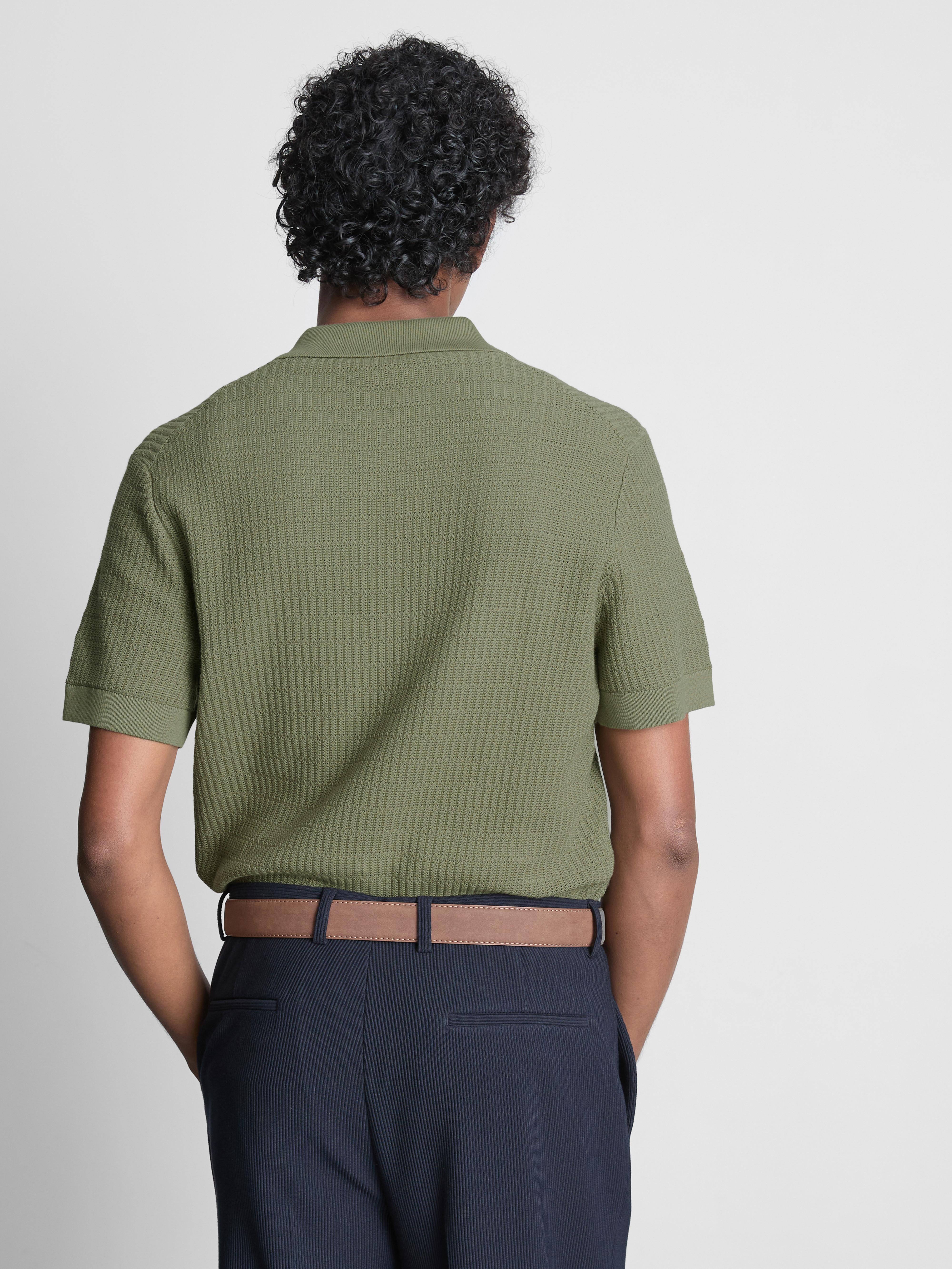 Polo en maille texturée