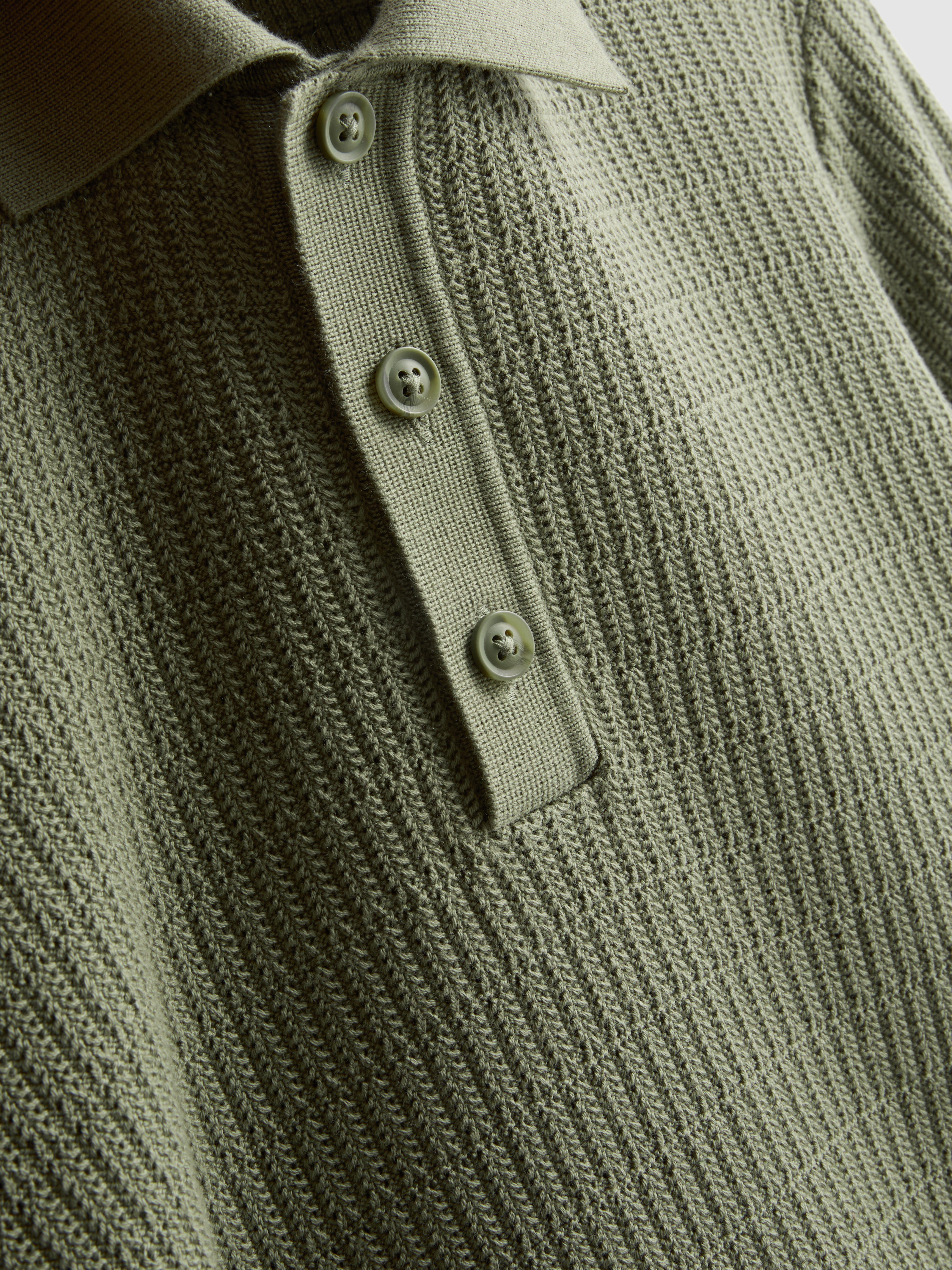 Polo en maille texturée