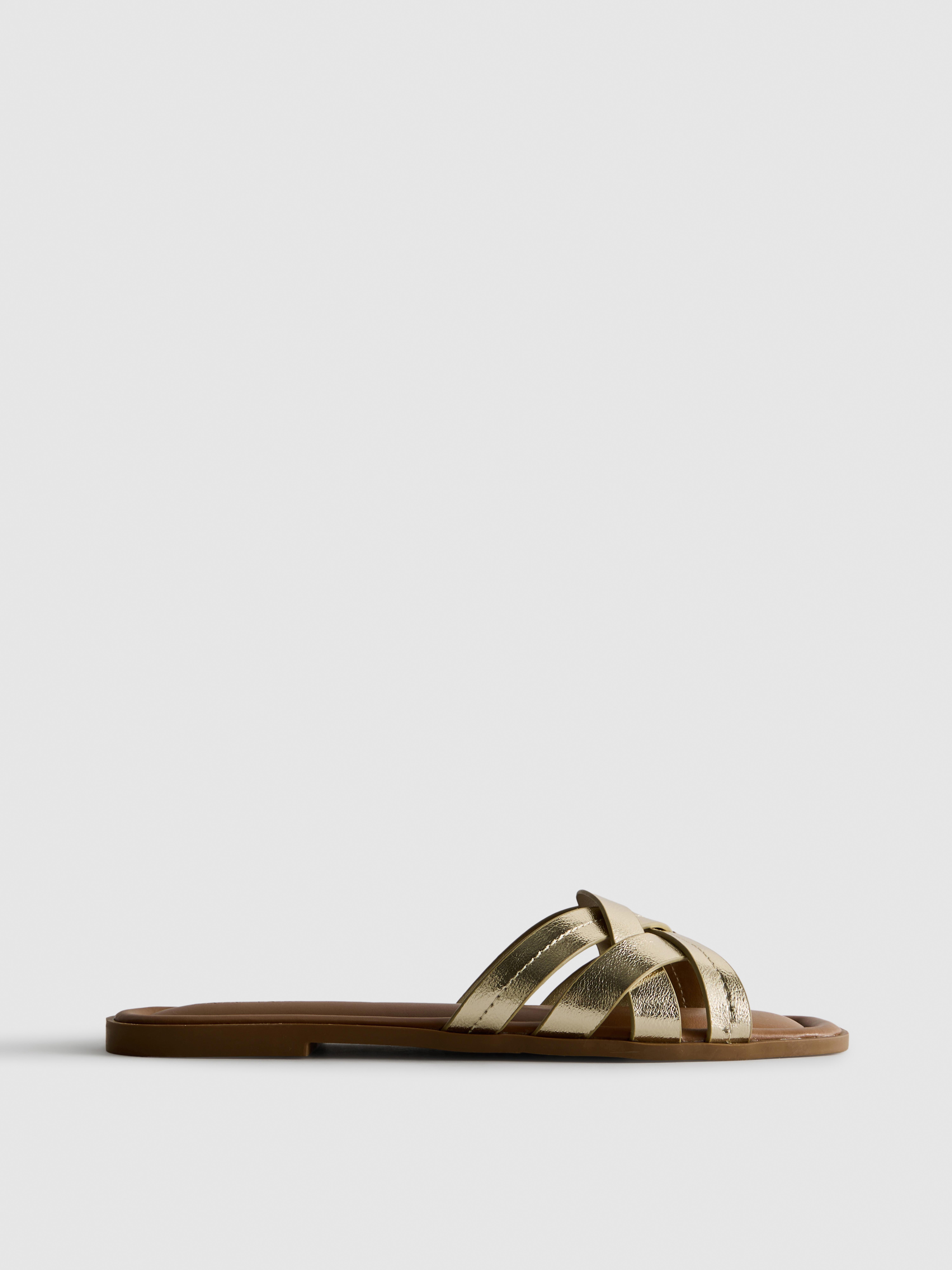 Sandali intrecciati in pelle sintetica