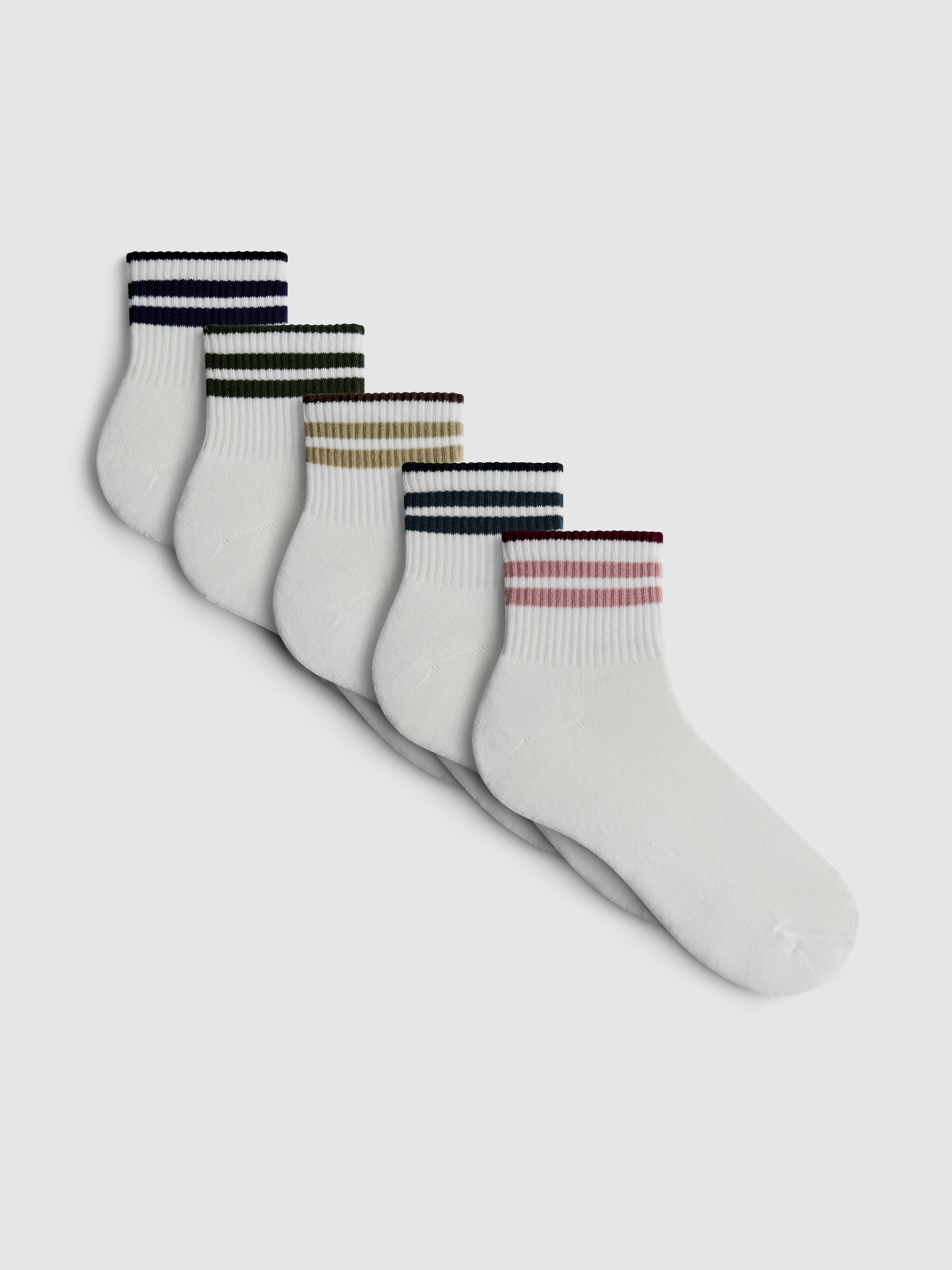 5 paires de chaussettes pour baskets à rayures