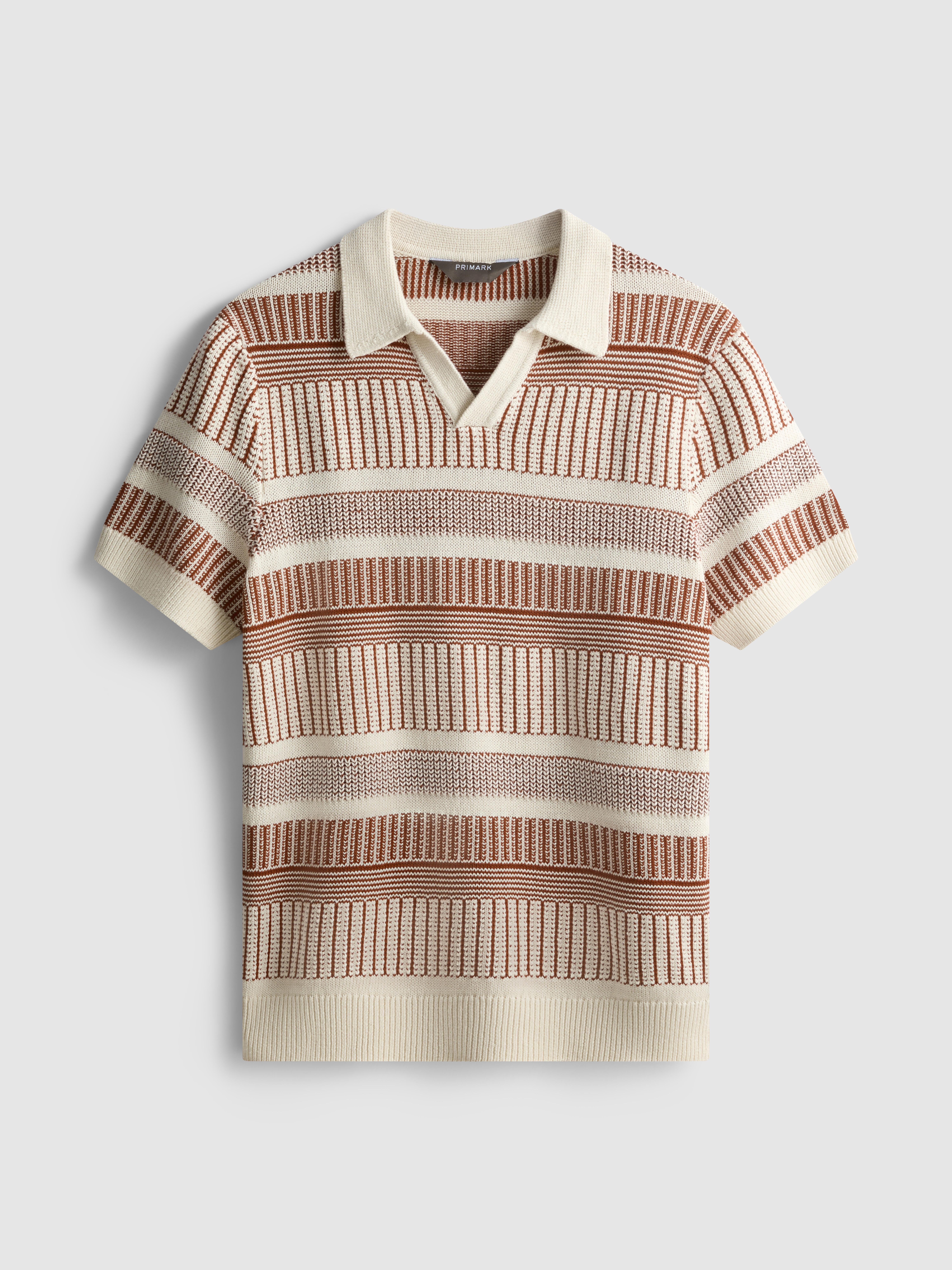 Striped Knitted Polo Shirt