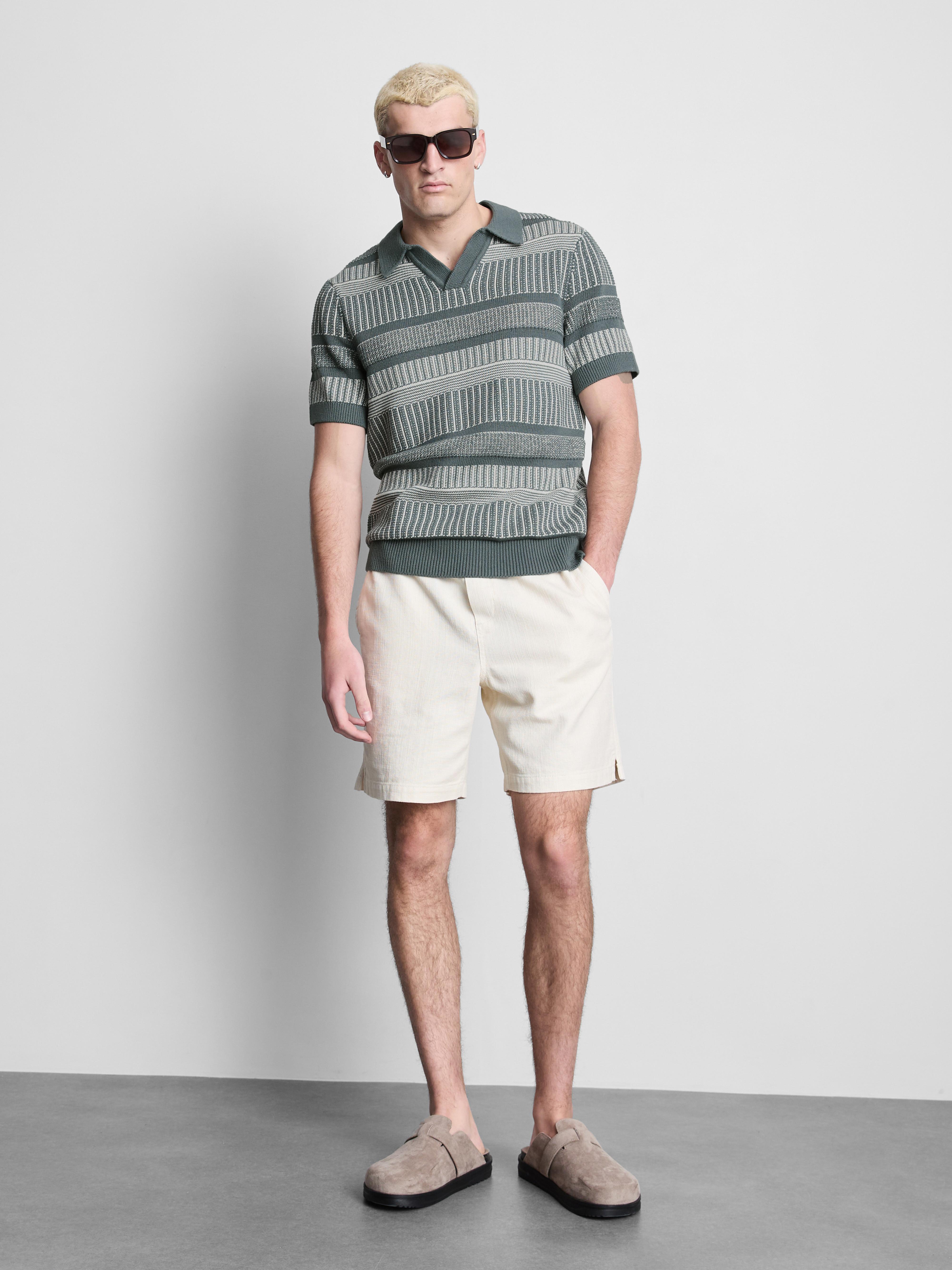 Striped Knitted Polo Shirt