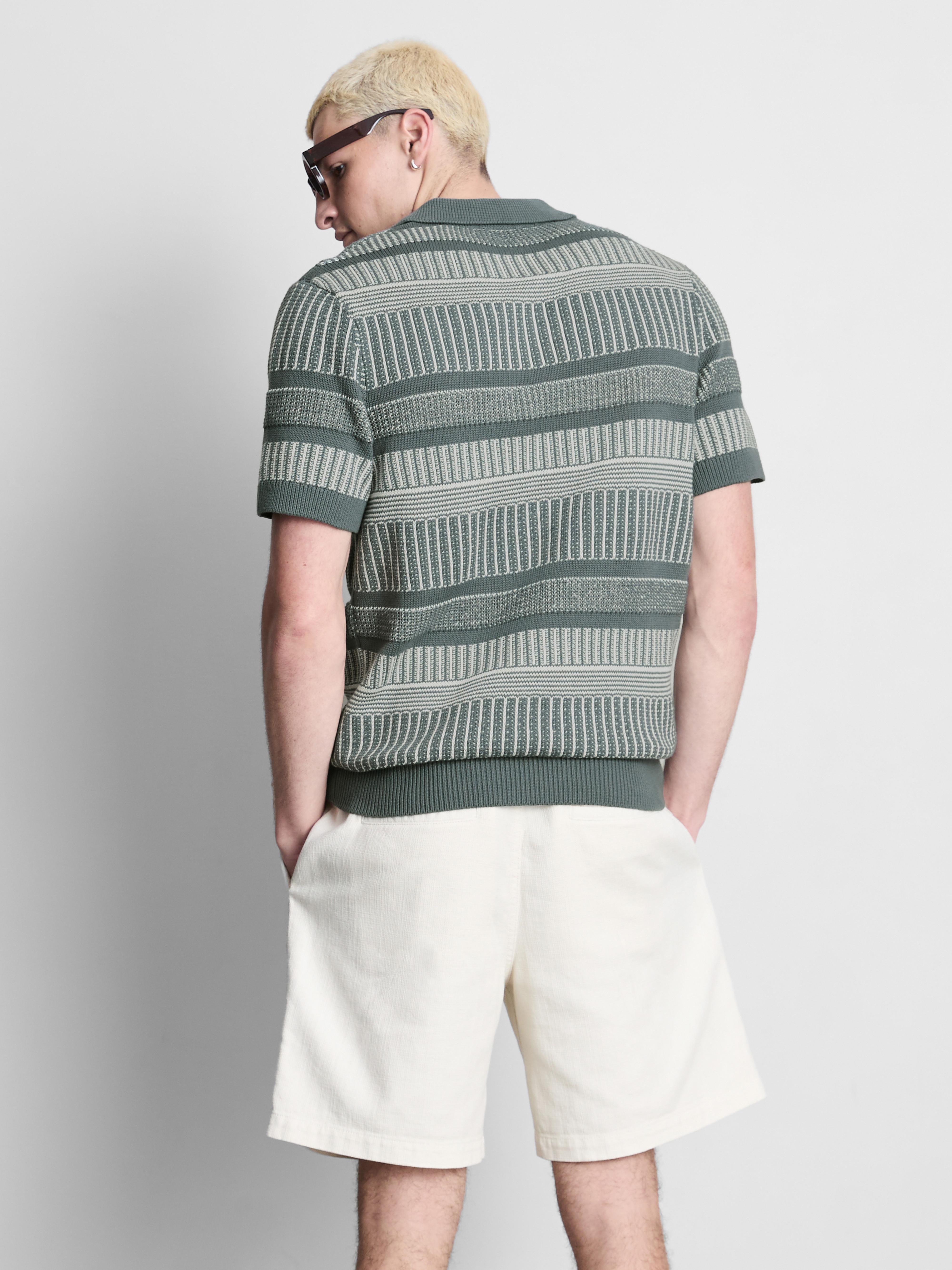 Striped Knitted Polo Shirt
