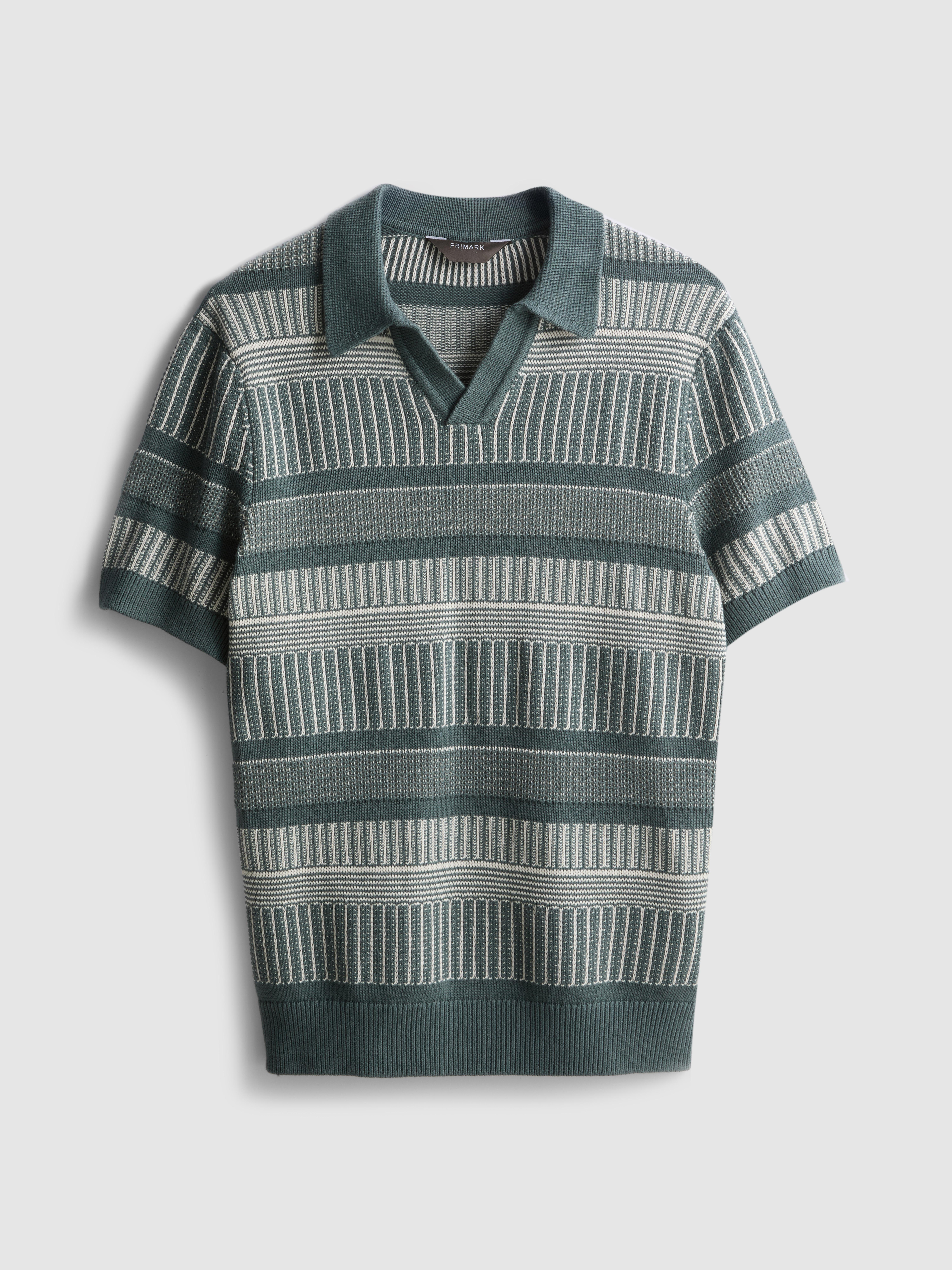 Striped Knitted Polo Shirt