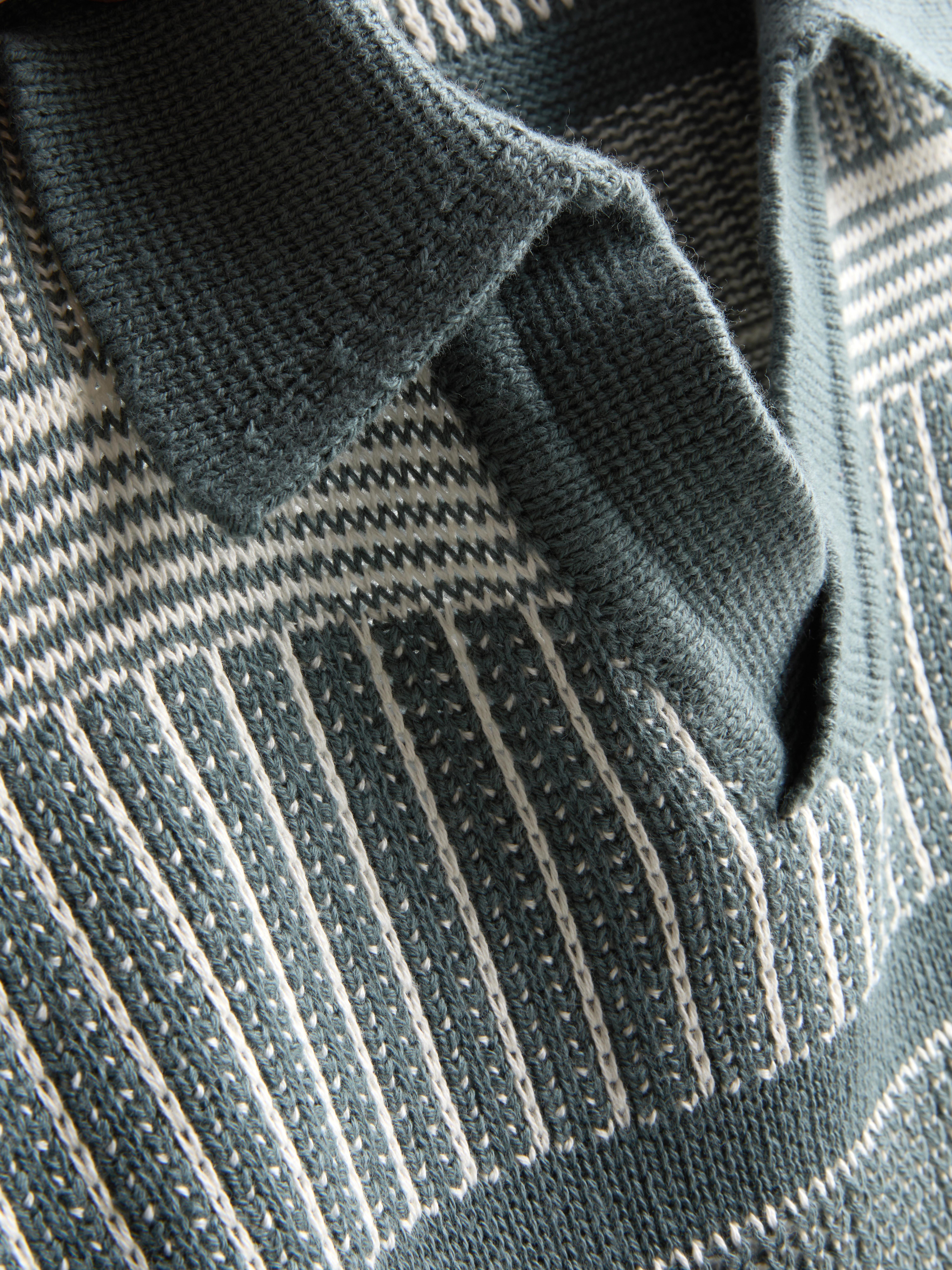 Striped Knitted Polo Shirt