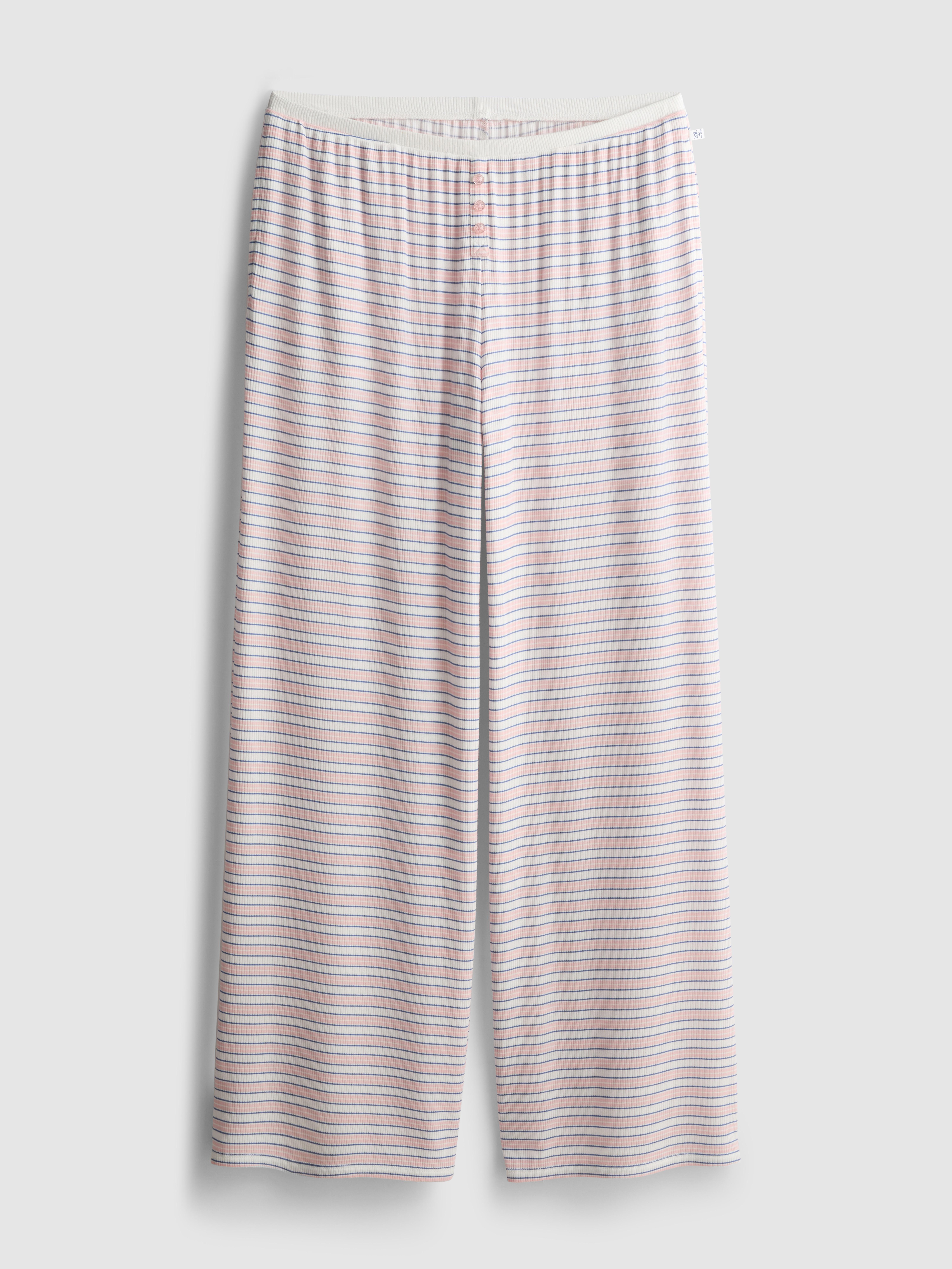 Striped Ribbed Pajama Bottoms