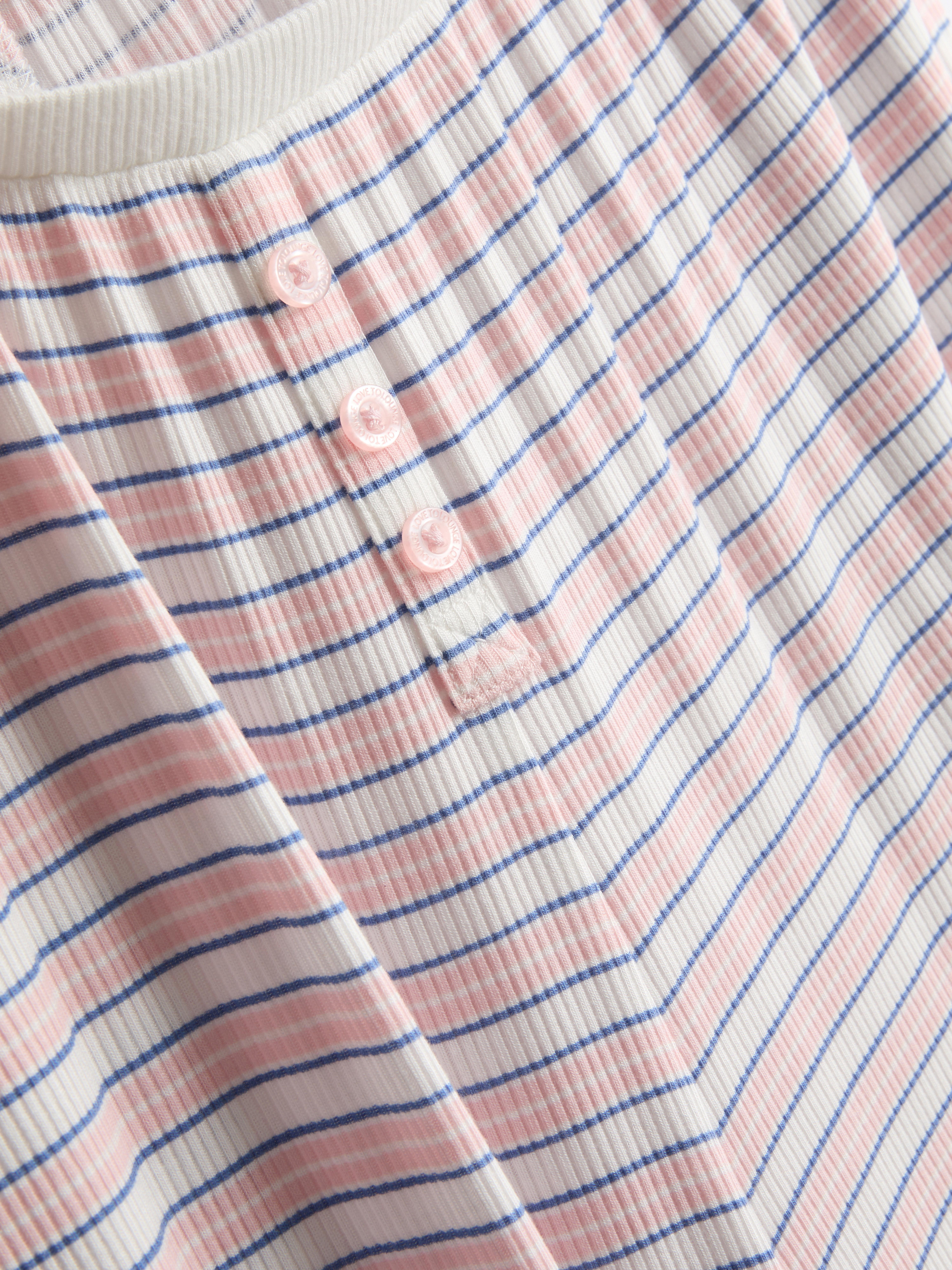 Striped Ribbed Pajama Bottoms