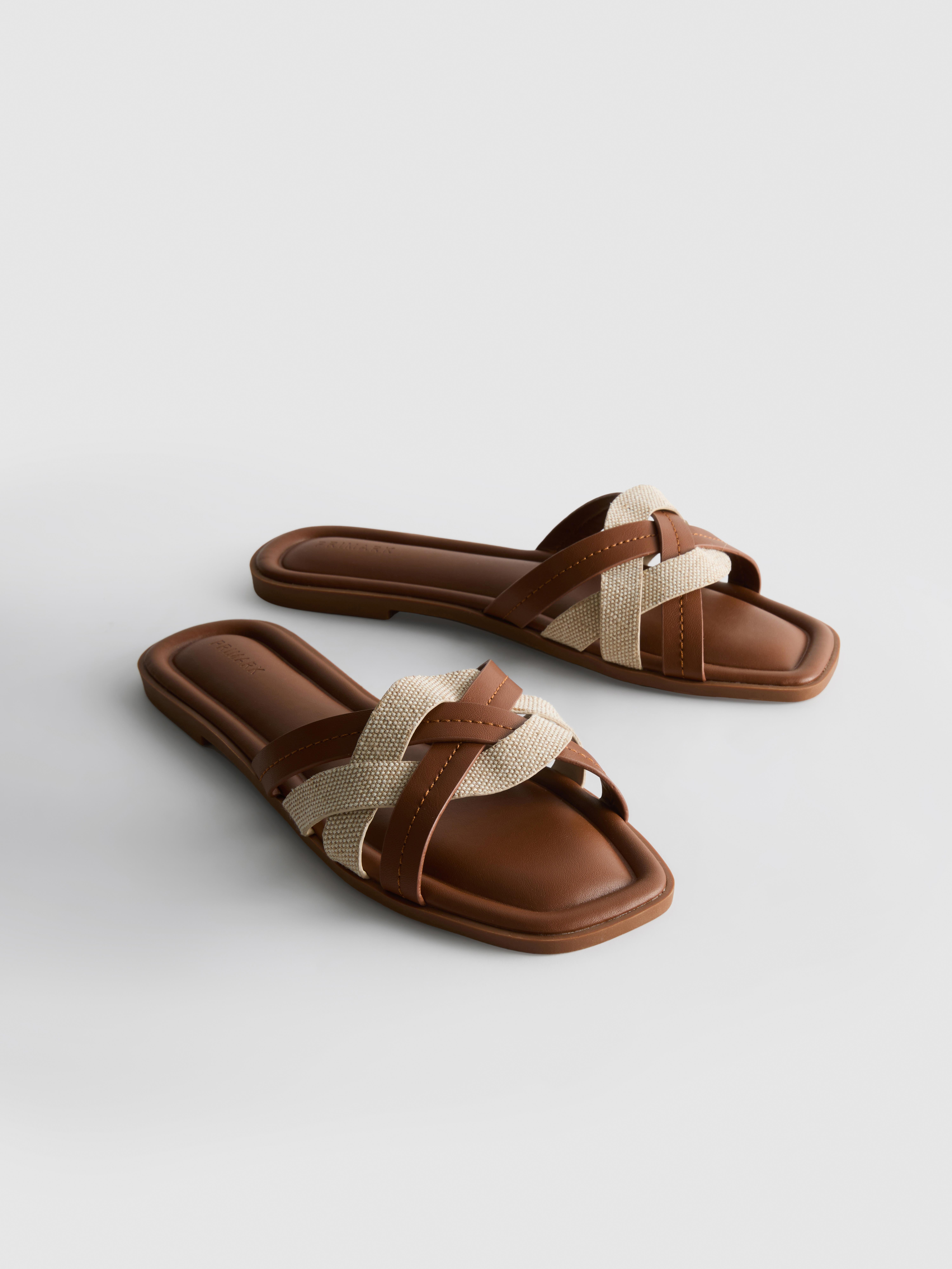 Women's Natural Weave Strap Mules