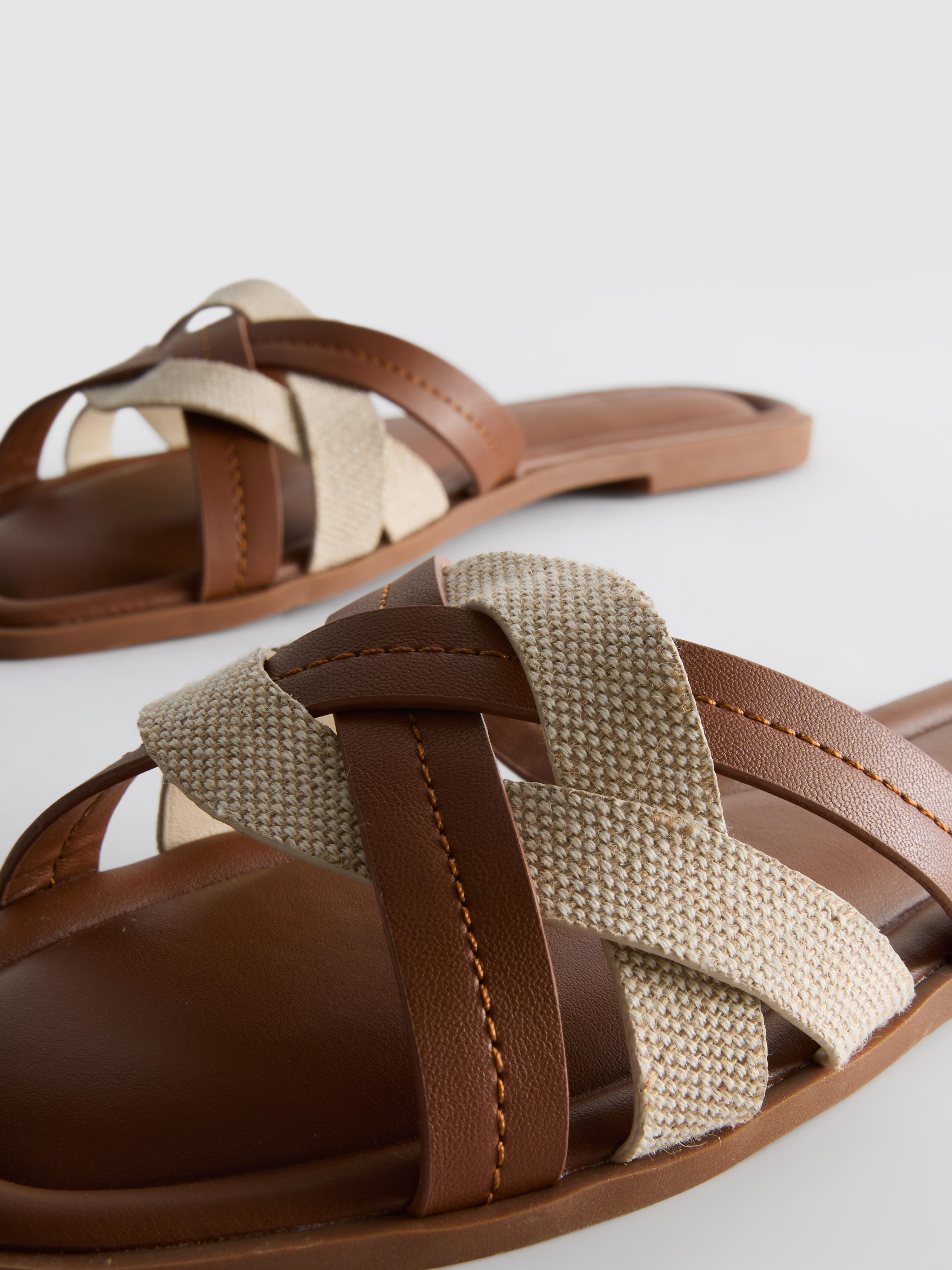 Women's Natural Weave Strap Mules