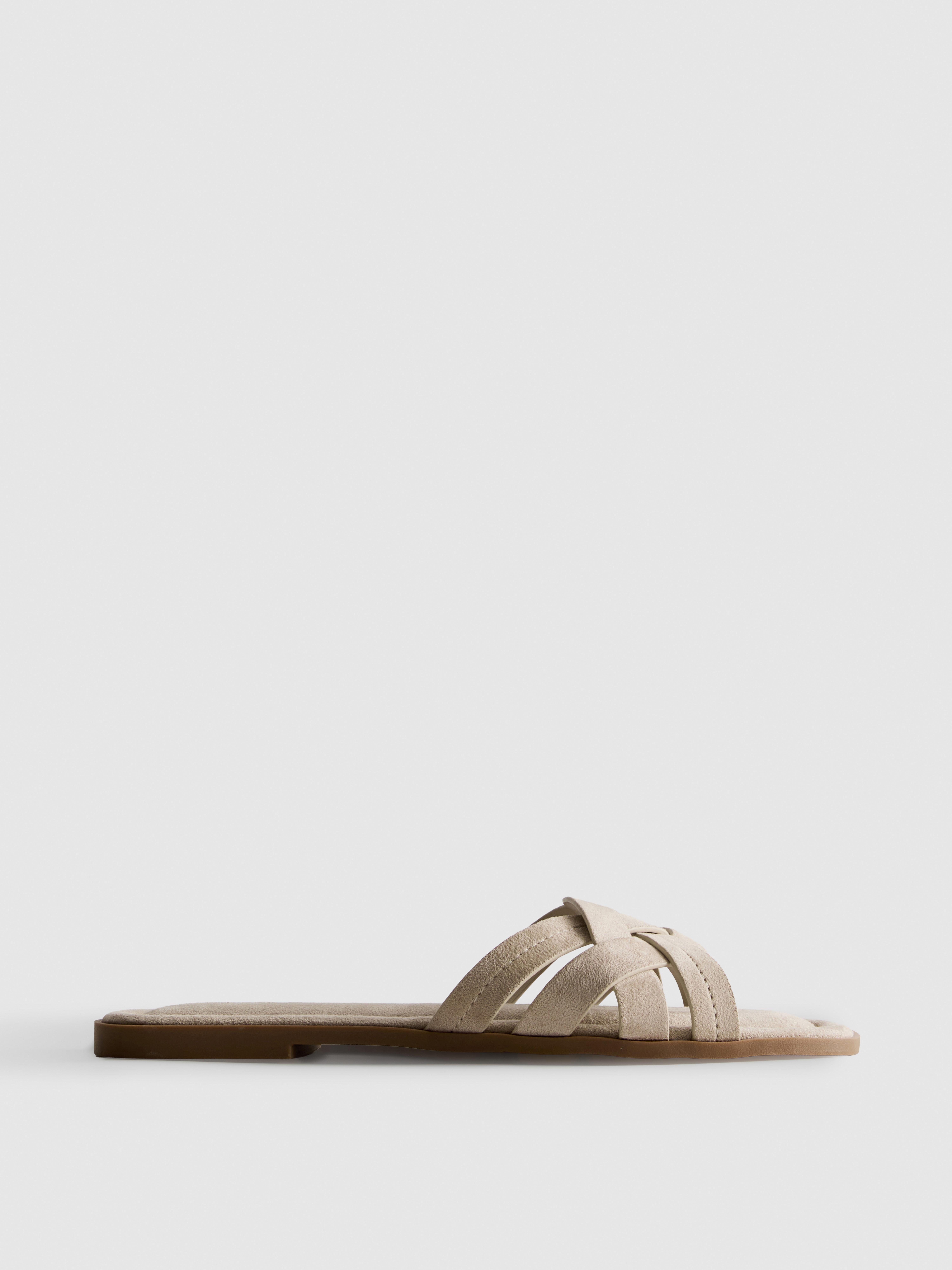 Weave Strap Mules Sand