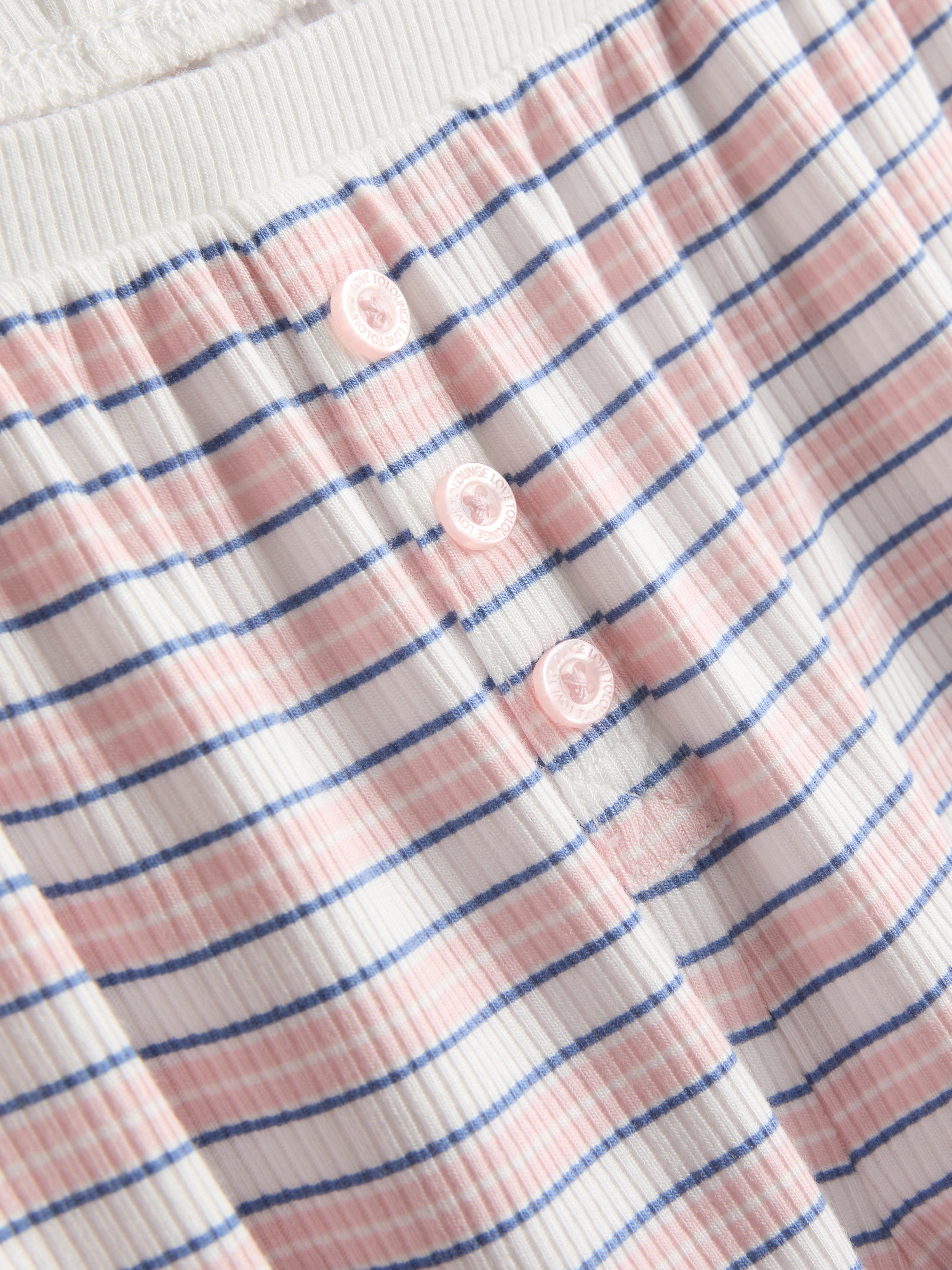 Gestreepte pyjamashort van ribstof